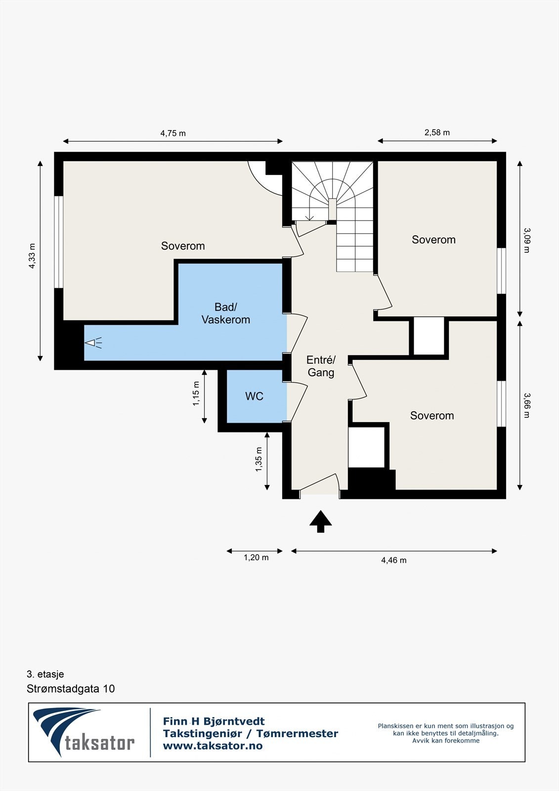 Plantegning 3. etasje Galleribilde
