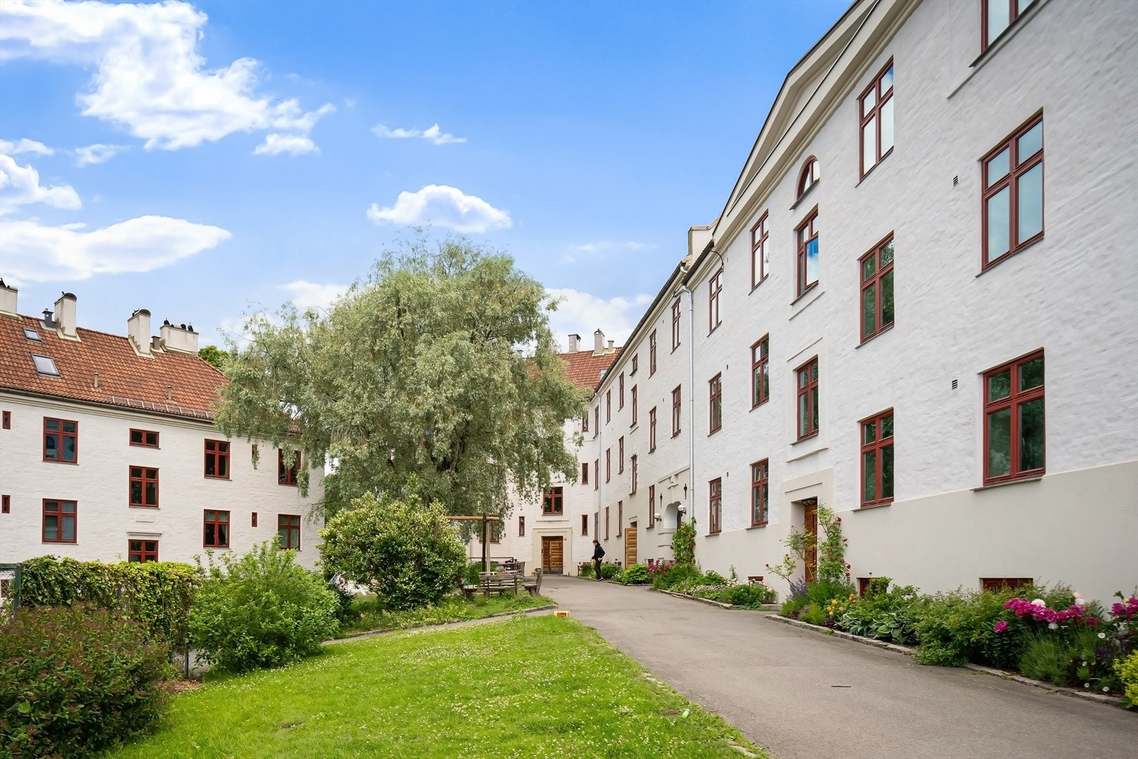 Bakgården er godt vedlikeholdt og frodig. Galleribilde