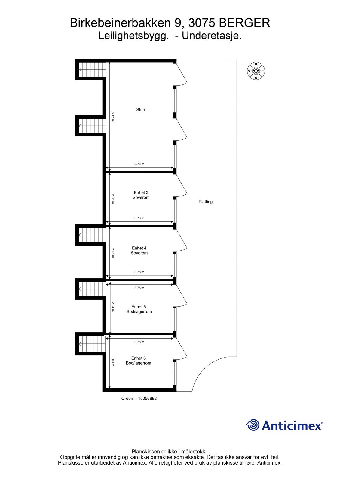 Plantegning leilighetsbygg - Underetasje Galleribilde