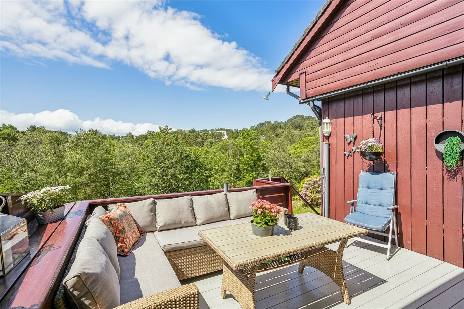 Stor terrasse med utgang fra stuen. Galleribilde