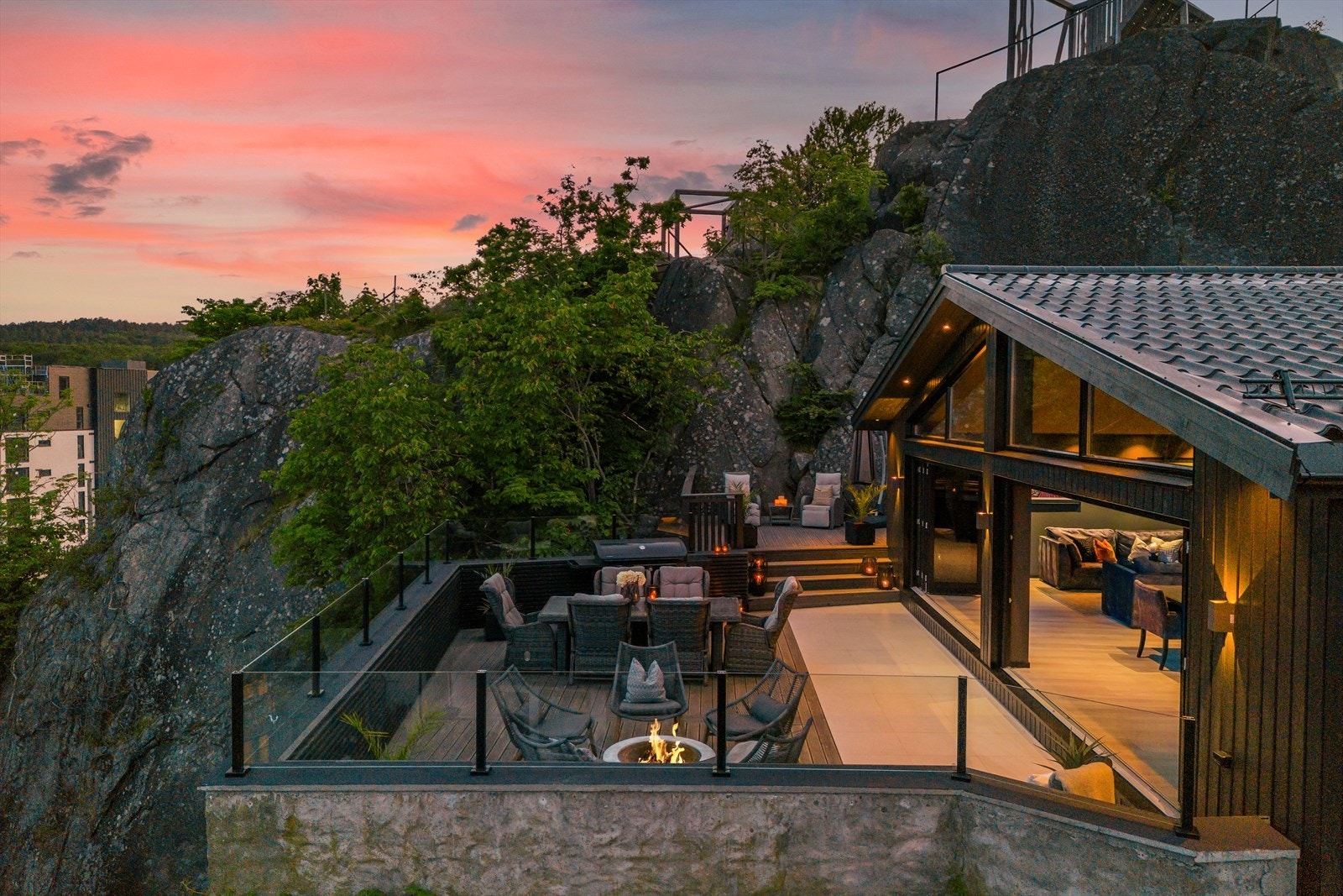 Dronebilde kveldstid Galleribilde