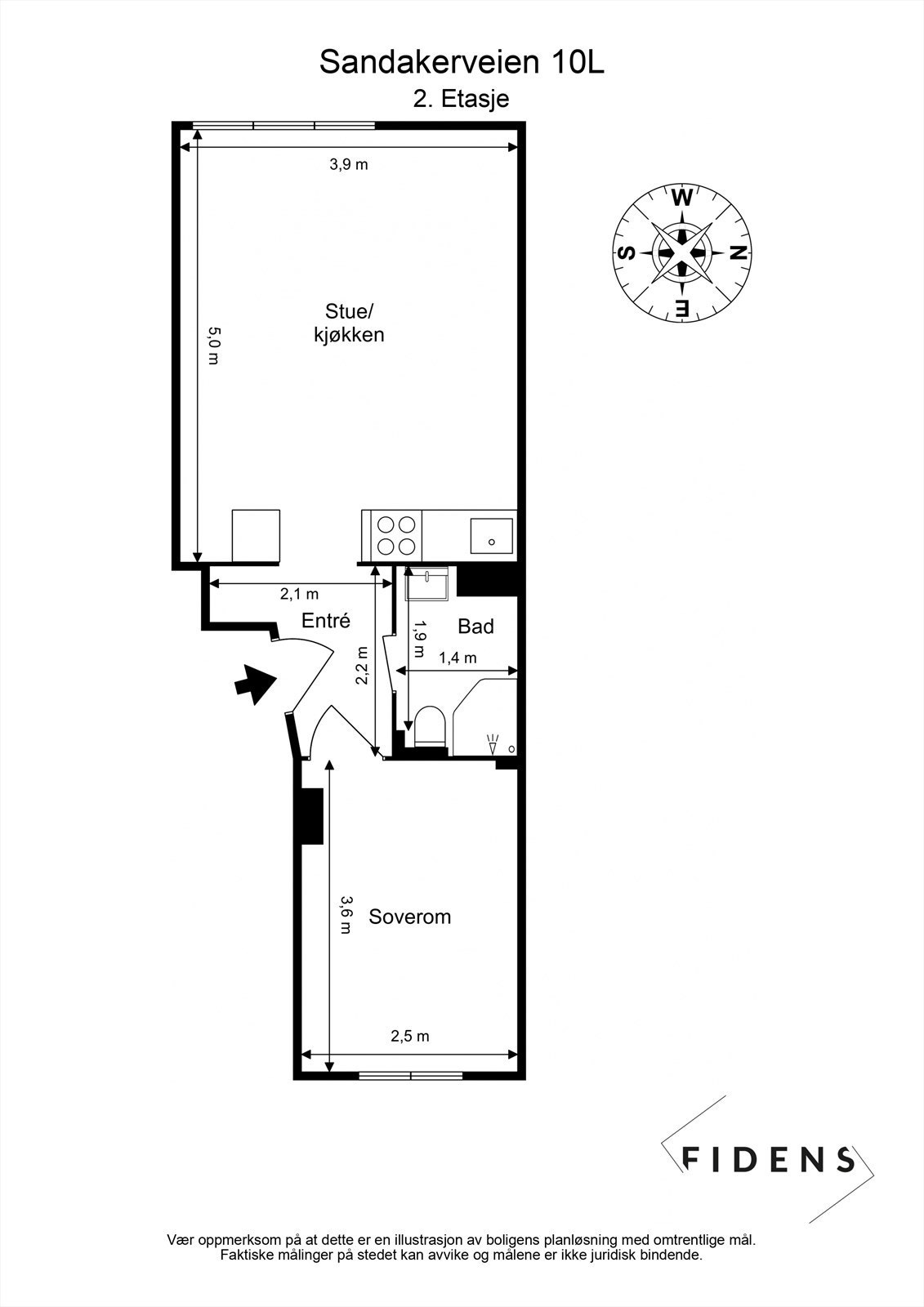 Plantegning fra takstmann. Galleribilde