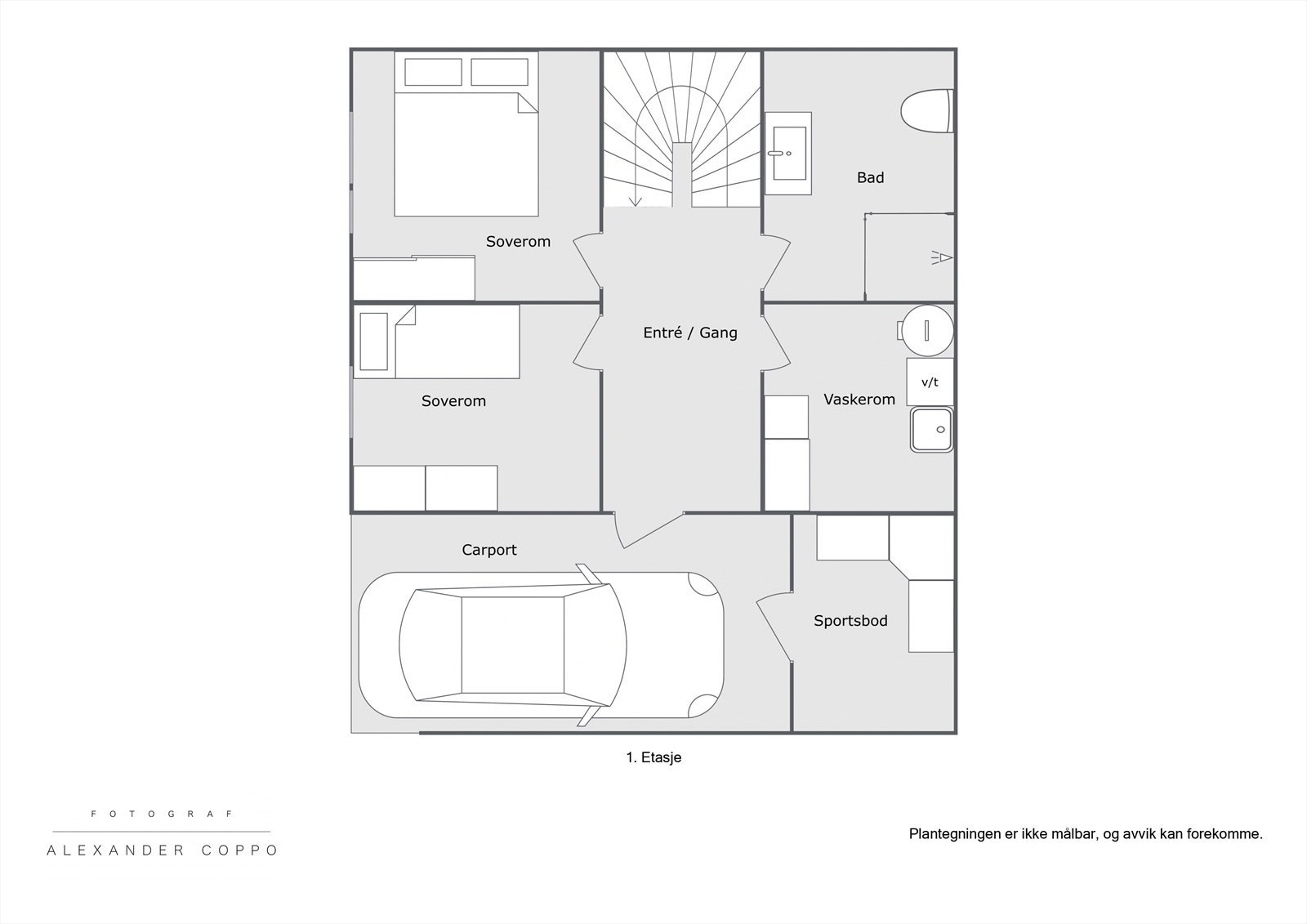 Planskisse 1. etasje. Galleribilde
