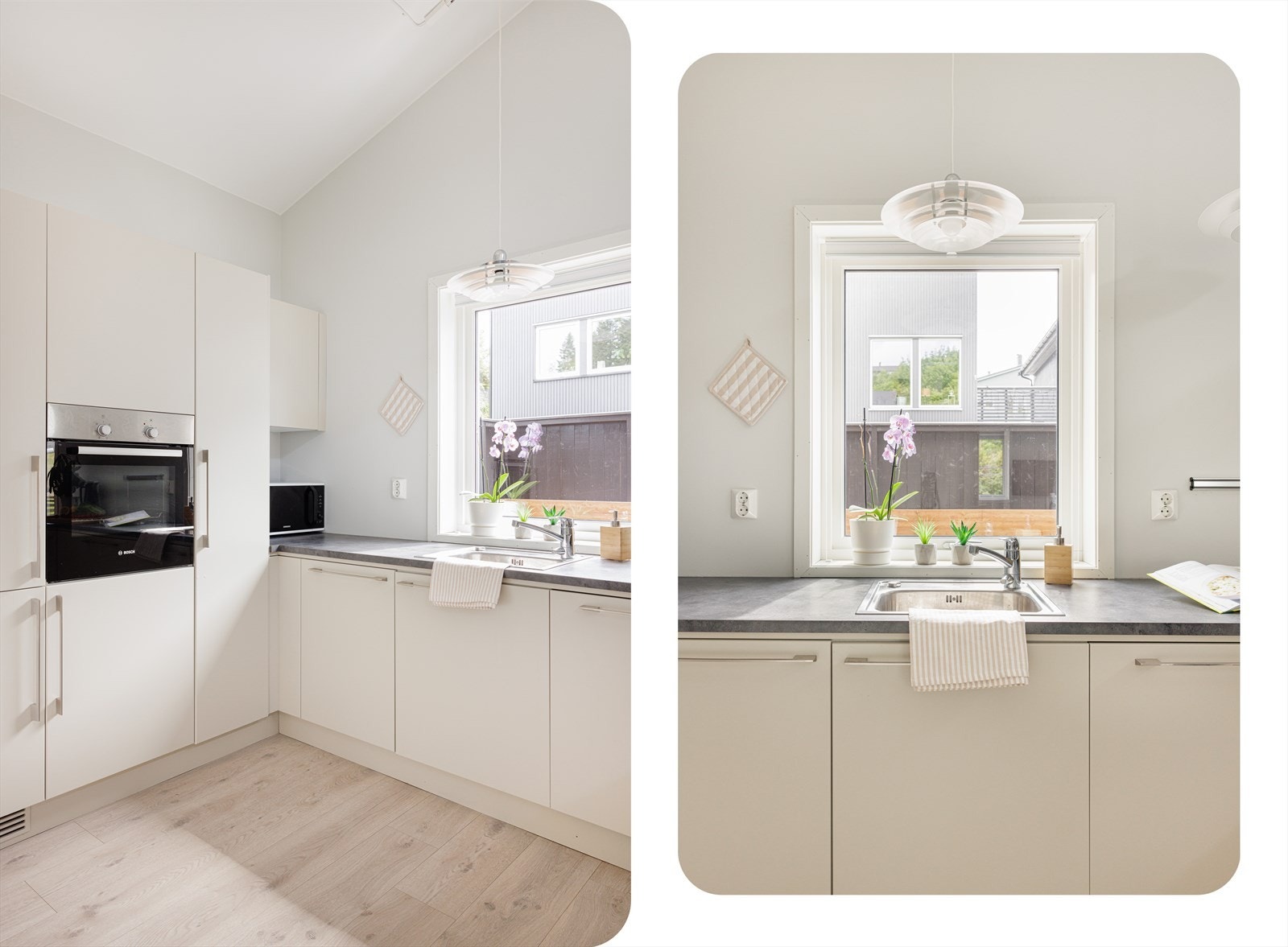 Rikelig med skapplass og integrerte hvitevarer. Galleribilde