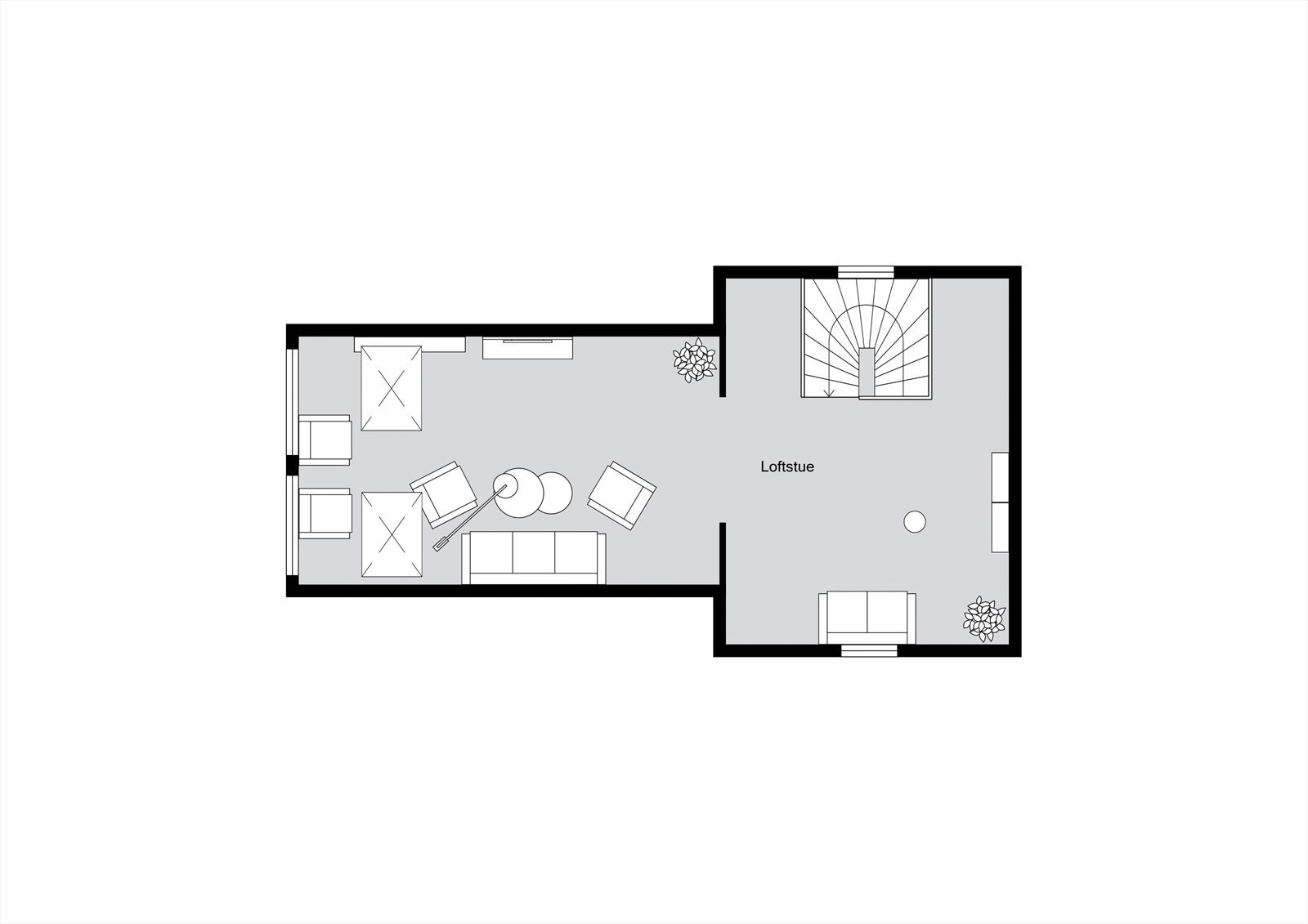Planløsning loft Galleribilde