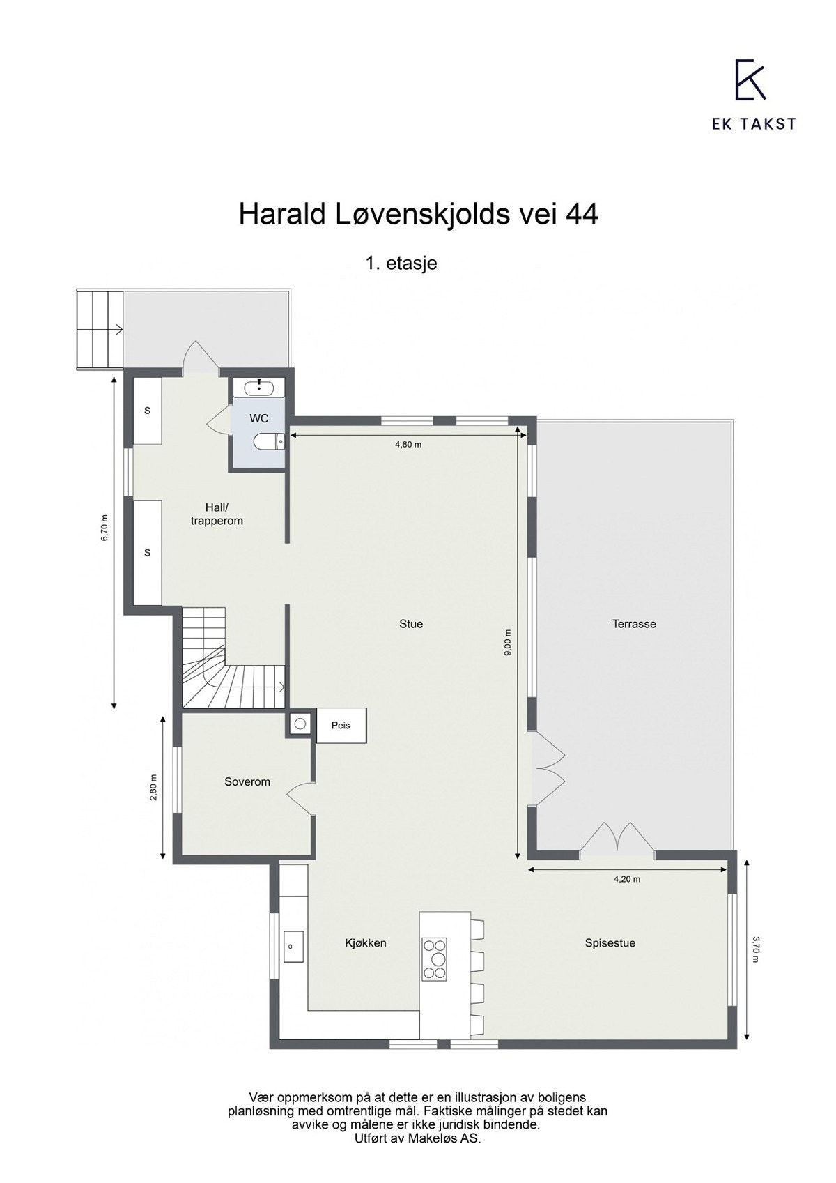 Plantegning 1 etasje (illustrasjon) Galleribilde