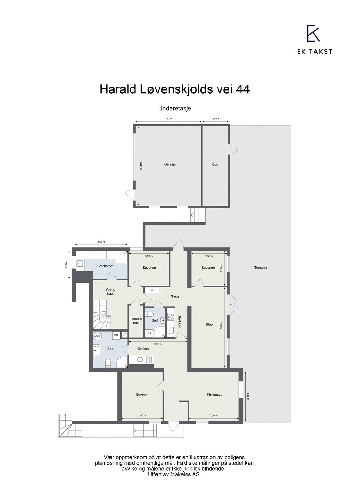 Plantegning underetasjen (illustrasjon) Galleribilde