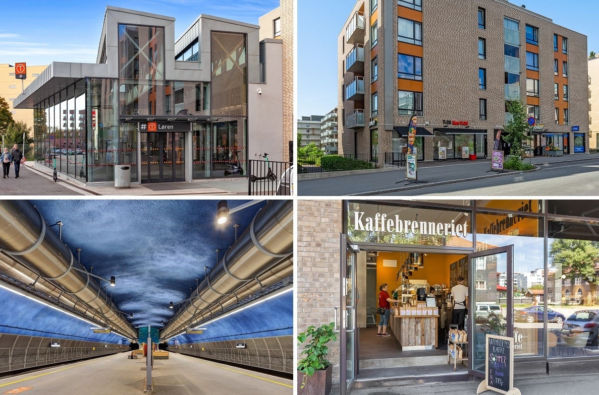 Kort vei til Løren T-bane, søndagsåpen Joker og flere andre servicefasiliteter. Galleribilde