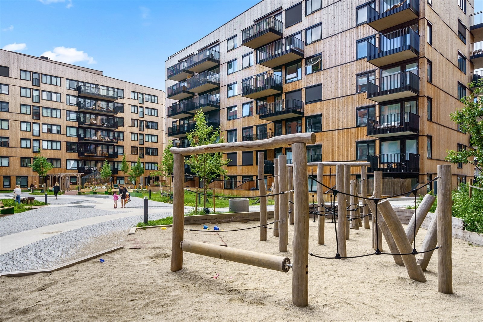 Barnevennlige og trafikkfritt nærmiljø. Galleribilde