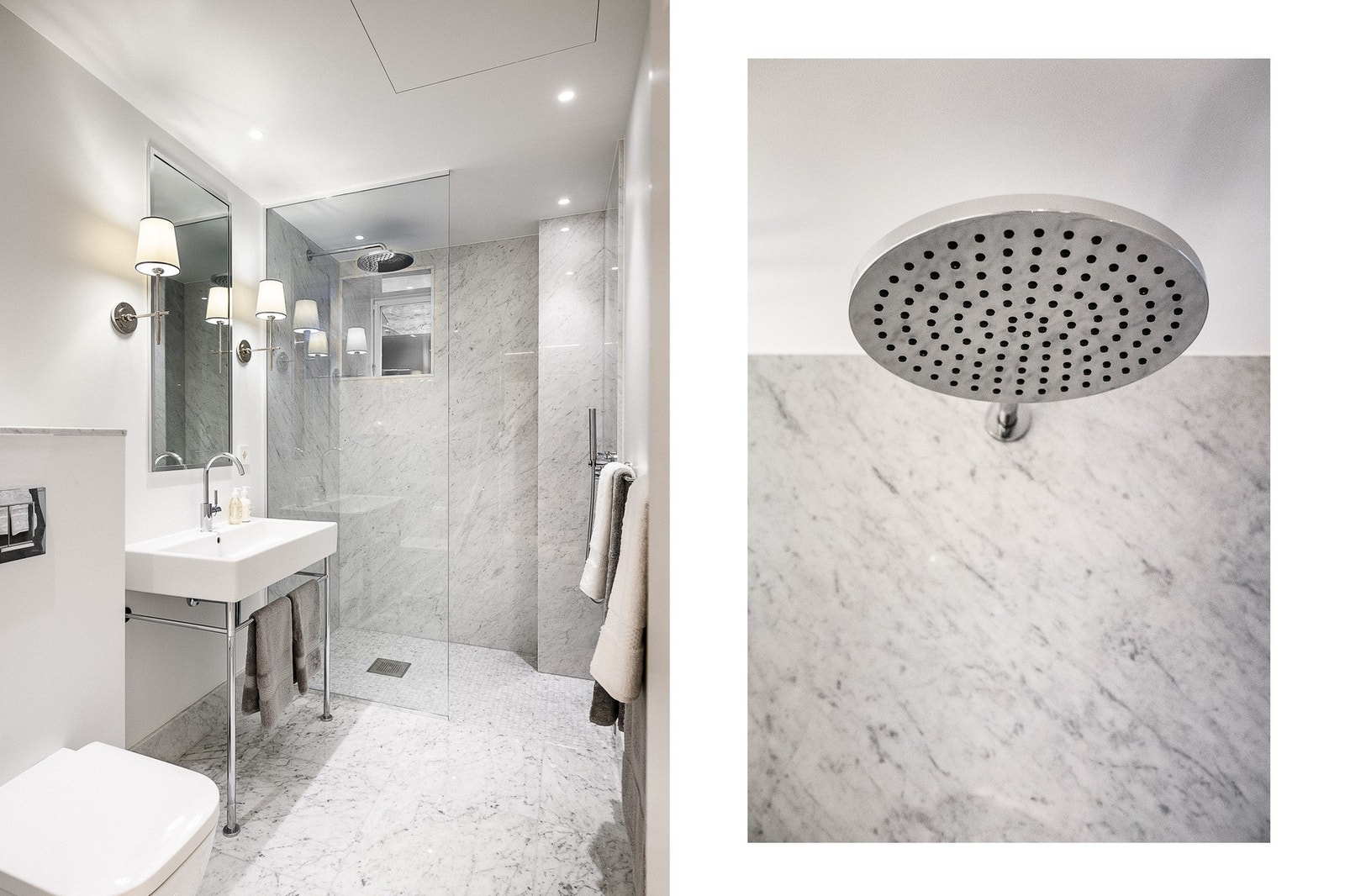 Moderne og stilrent baderom tilknyttet soverommet. Galleribilde