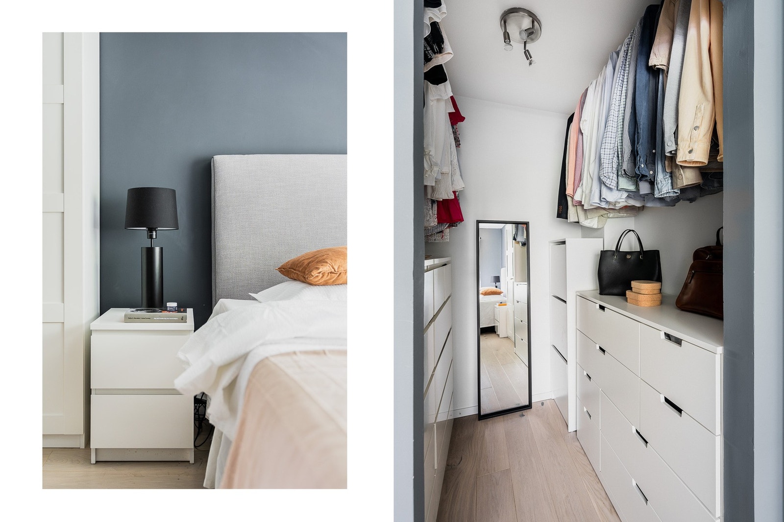 Walk-in closet med god lagringskapasitet. Galleribilde