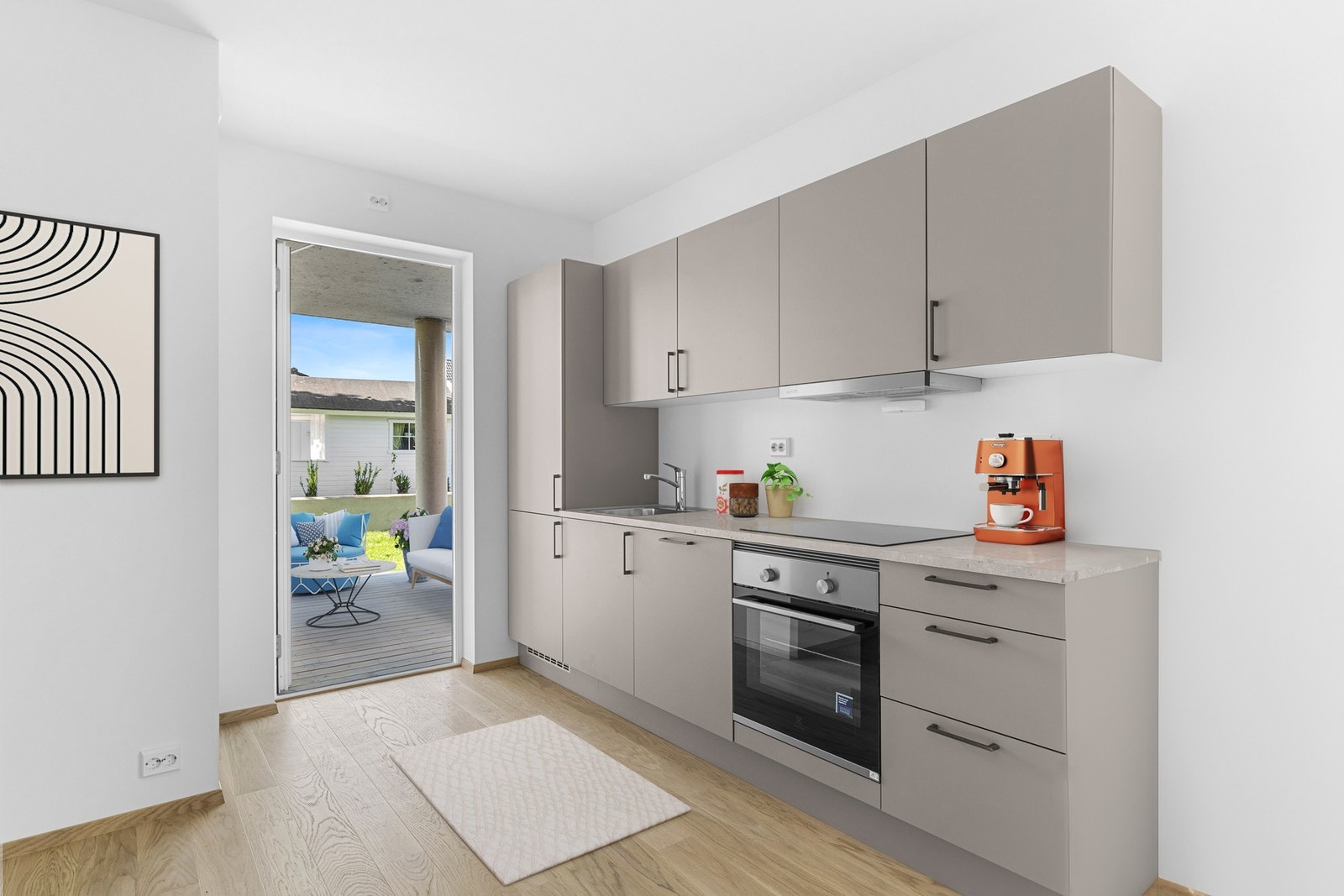 Kvalitetskjøkken fra HTH og parkett på gulv. Galleribilde