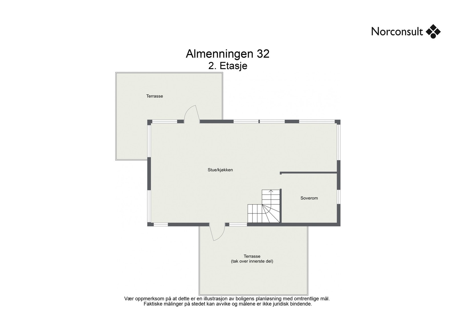 Planoversikt over boligens 2.etasje Galleribilde