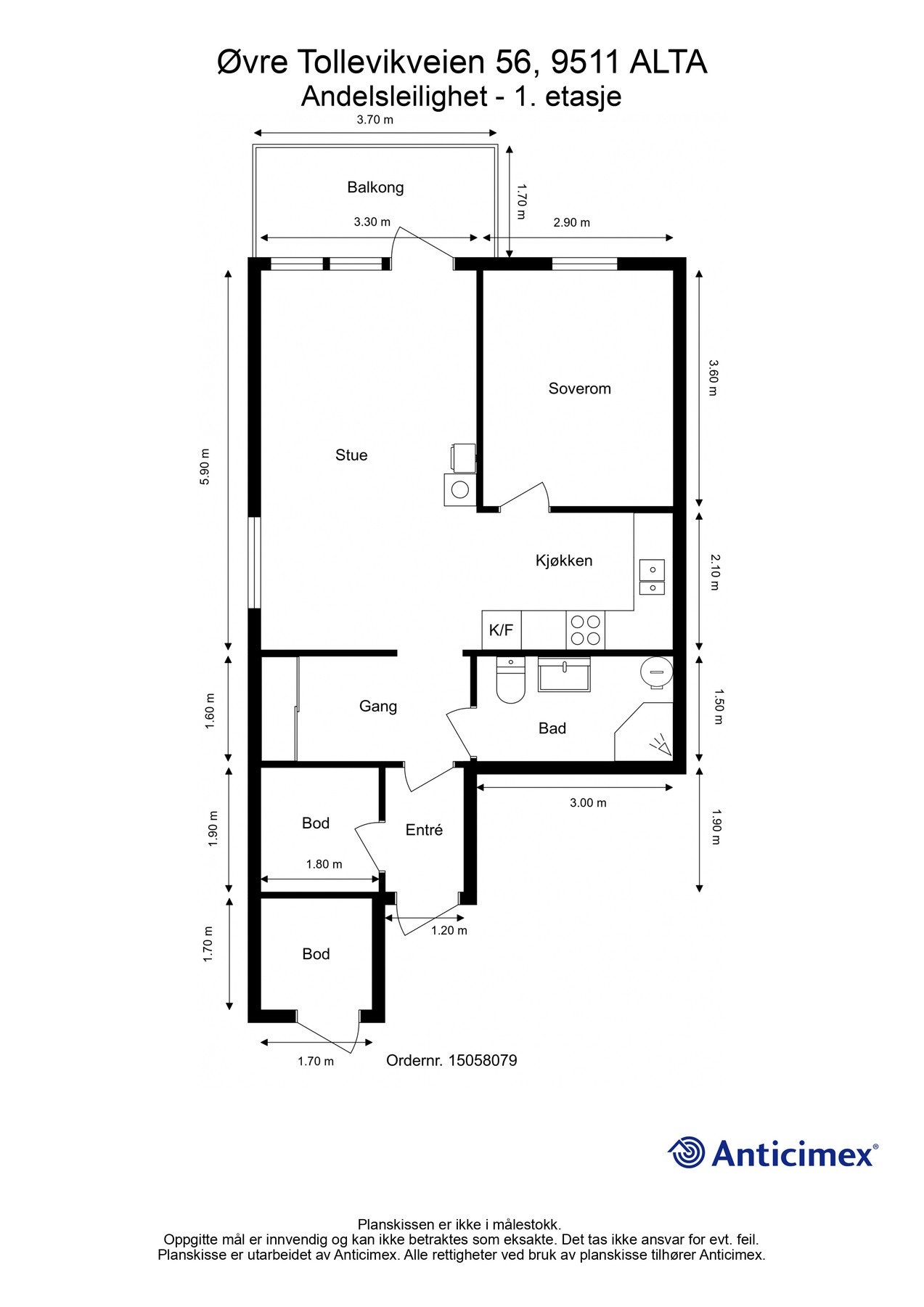 Målsatt plantegning Galleribilde