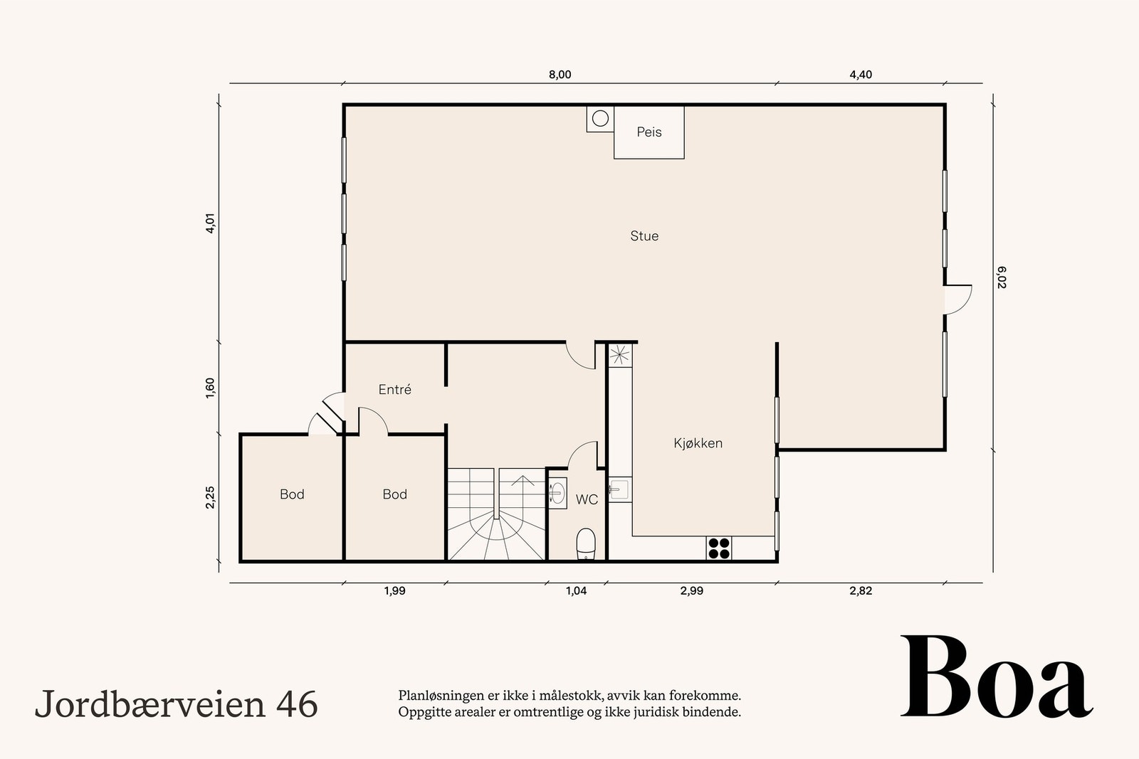 1. etasje: Vindfang, bod, trappegang, toalett, kjøkken og stue/spisestue. Tre uteboder. To terrasser. Galleribilde