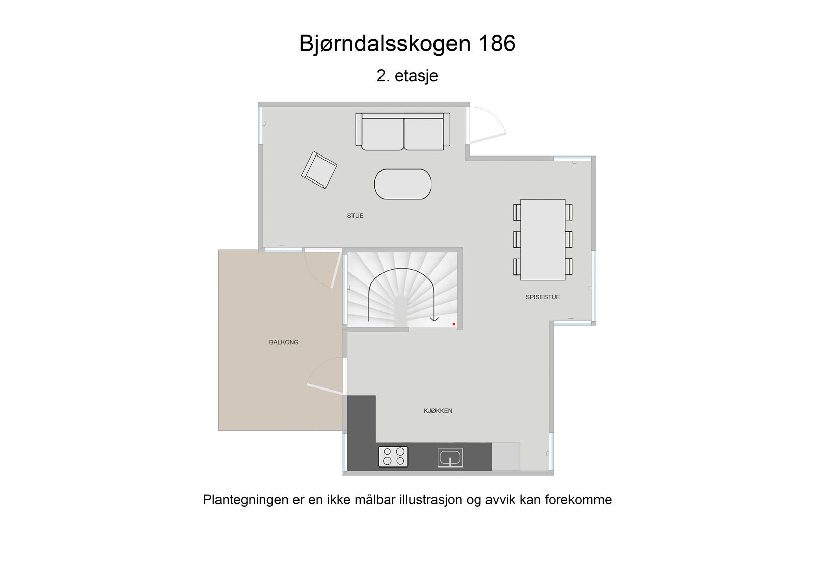 Plantegning 2.etasje | Bjørndalsskogen 186. Galleribilde
