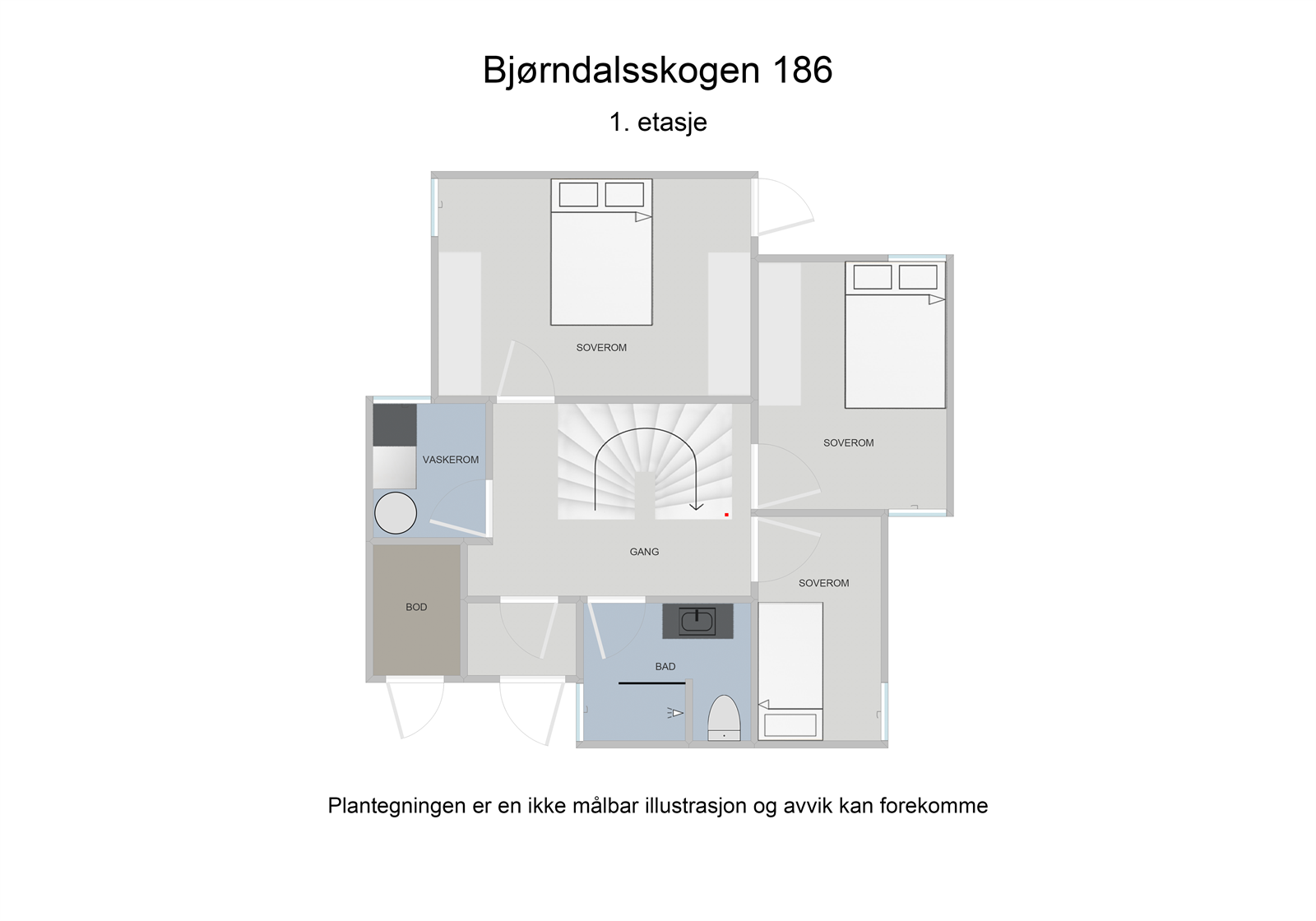 Plantegning 1.etasje | Bjørndalsskogen 186. Galleribilde