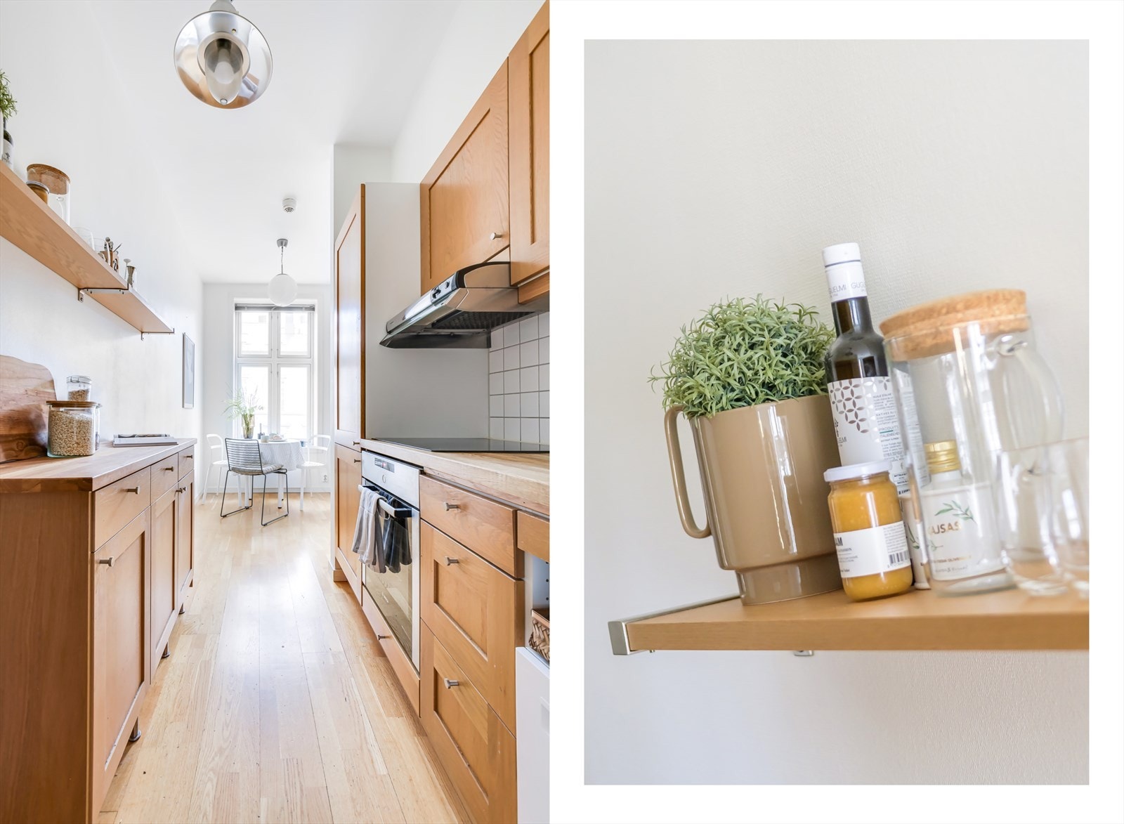 Kjøkkenet byr på en god kombinasjon av skap- og benkeplass. Galleribilde