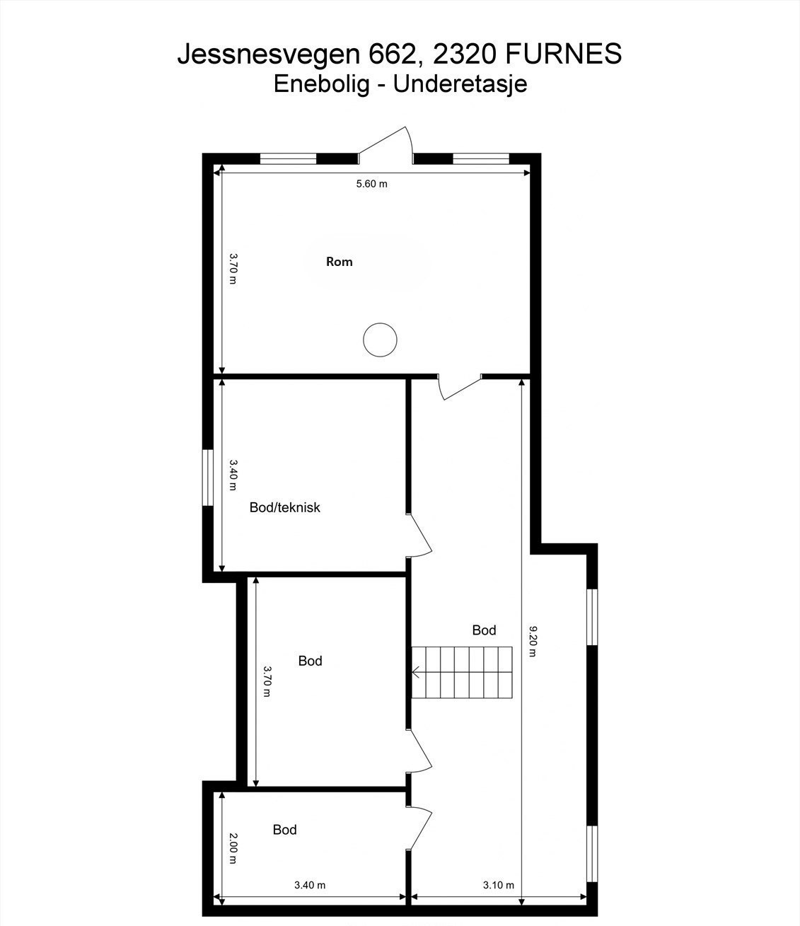 Plantegning kjeller. Galleribilde
