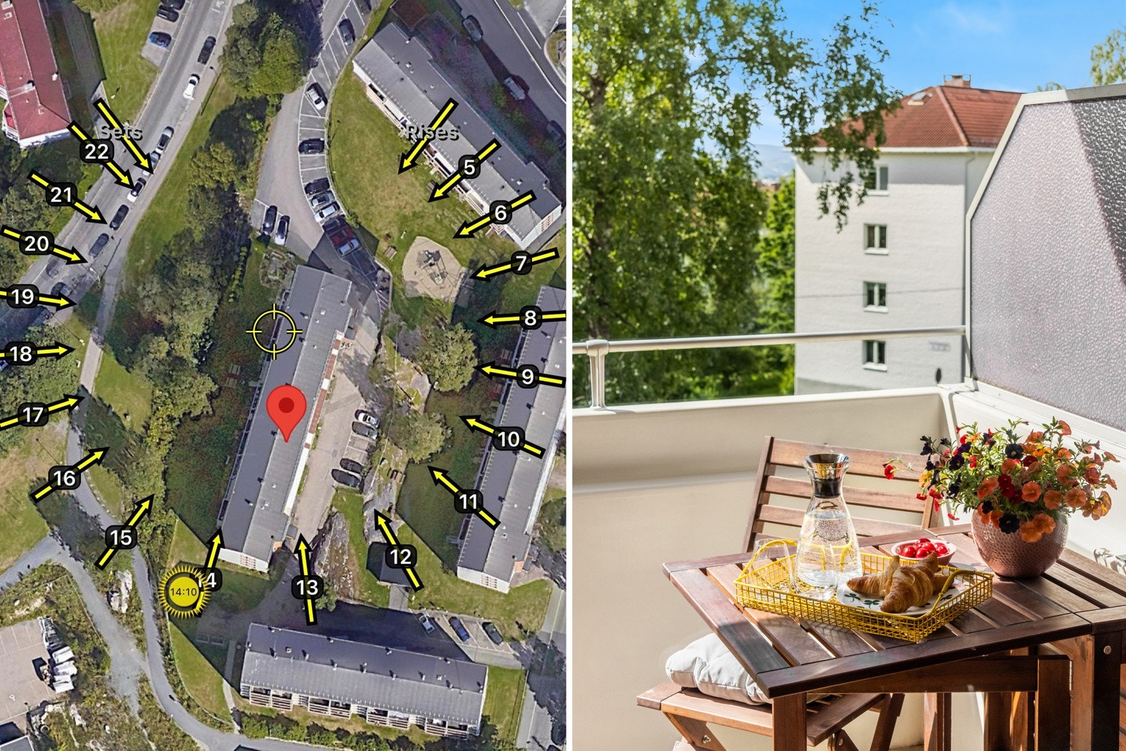 Vestvendt beliggenhet gir gode solforhold. Galleribilde