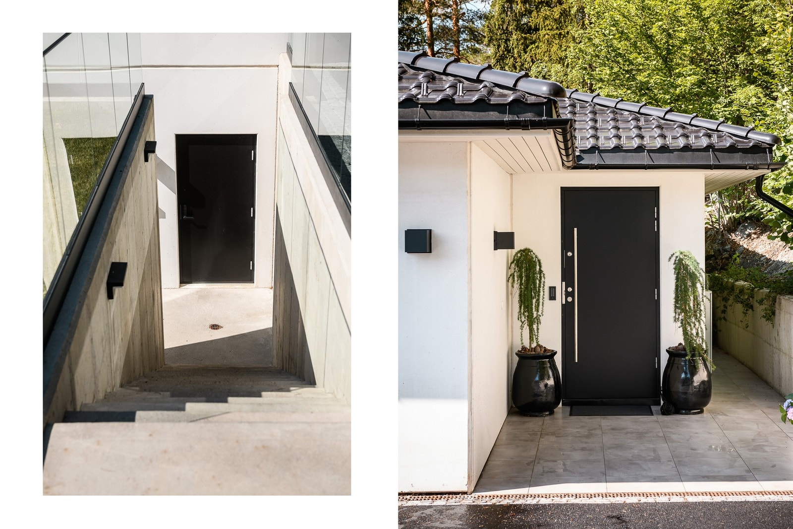 Fint inngangsparti både ved hovedinngangen og underetasjen som også har egen adkomst til hybeldel. Galleribilde