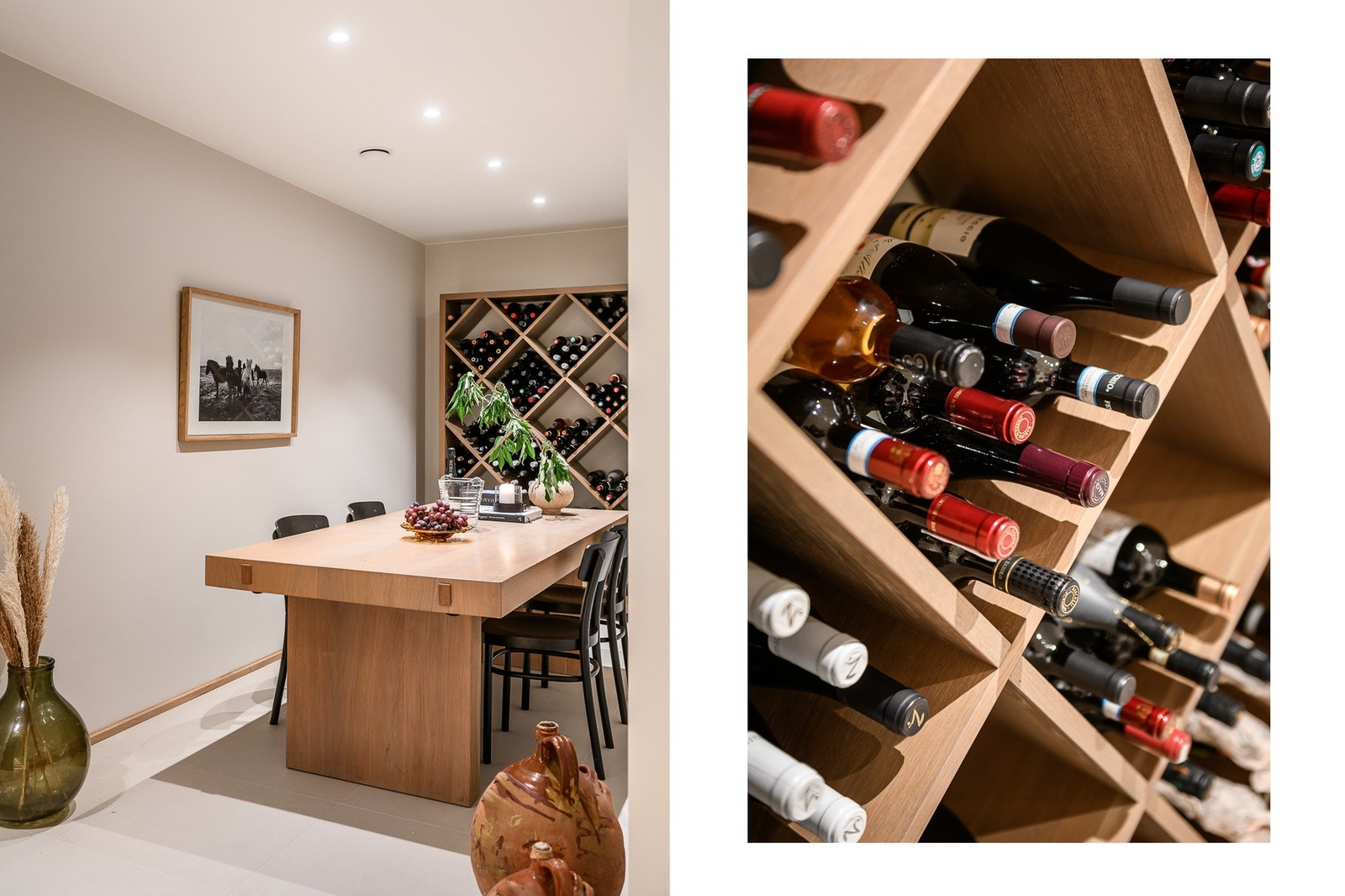 Når du kommer ned trappen til underetasjen blir du møtt av et flott vinrom. Galleribilde