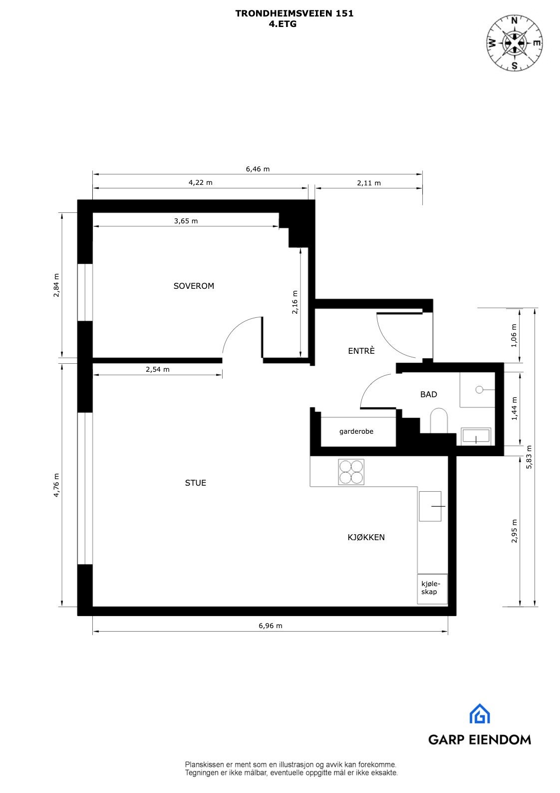 - Boligen disponerer en kjellerbod på ca. 2,5 m² - Galleribilde