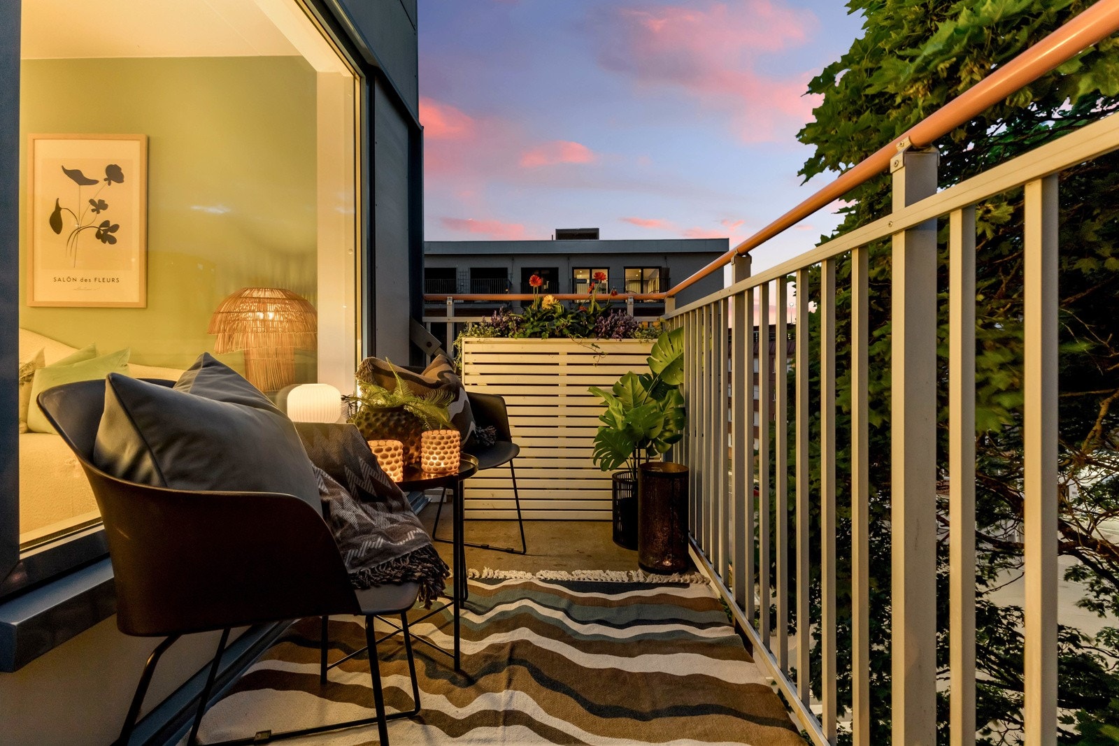 På balkongen er det god plass til utemøbler. Galleribilde