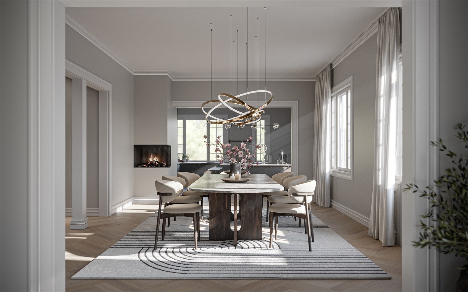 Illustrasjons bilde som viser potensial til boligen. Tegningen er kun en illustrasjon, og er ikke målbar. Innredning og materialvalg stemmer ikke med virkeligheten. Avvik kan forekomme. Galleribilde