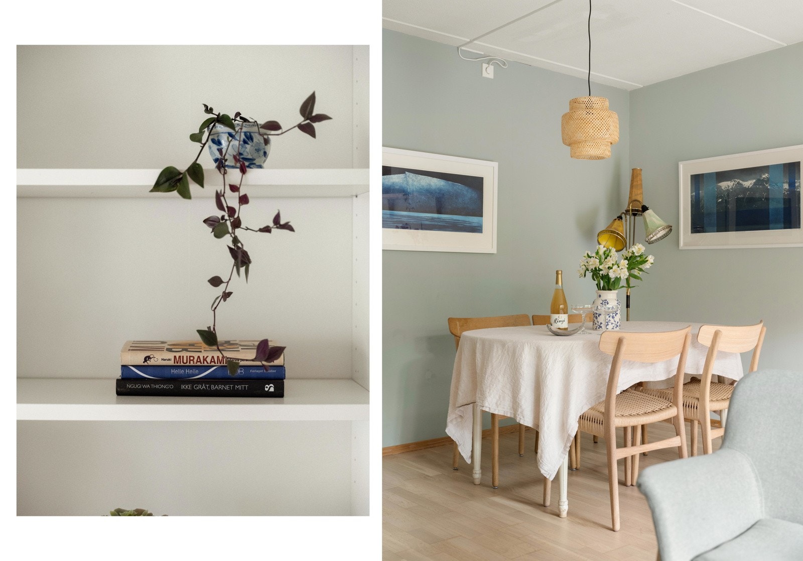 Her er det rikelig med plass til større spisebord og sofagruppe. Galleribilde