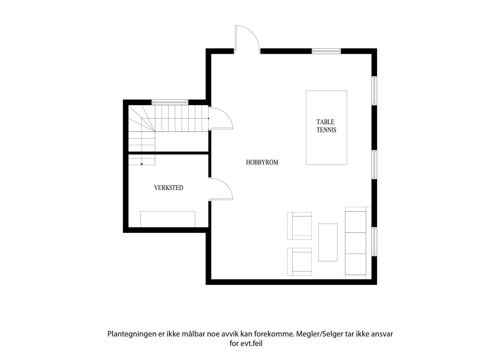 Plantegning underetasje. Galleribilde