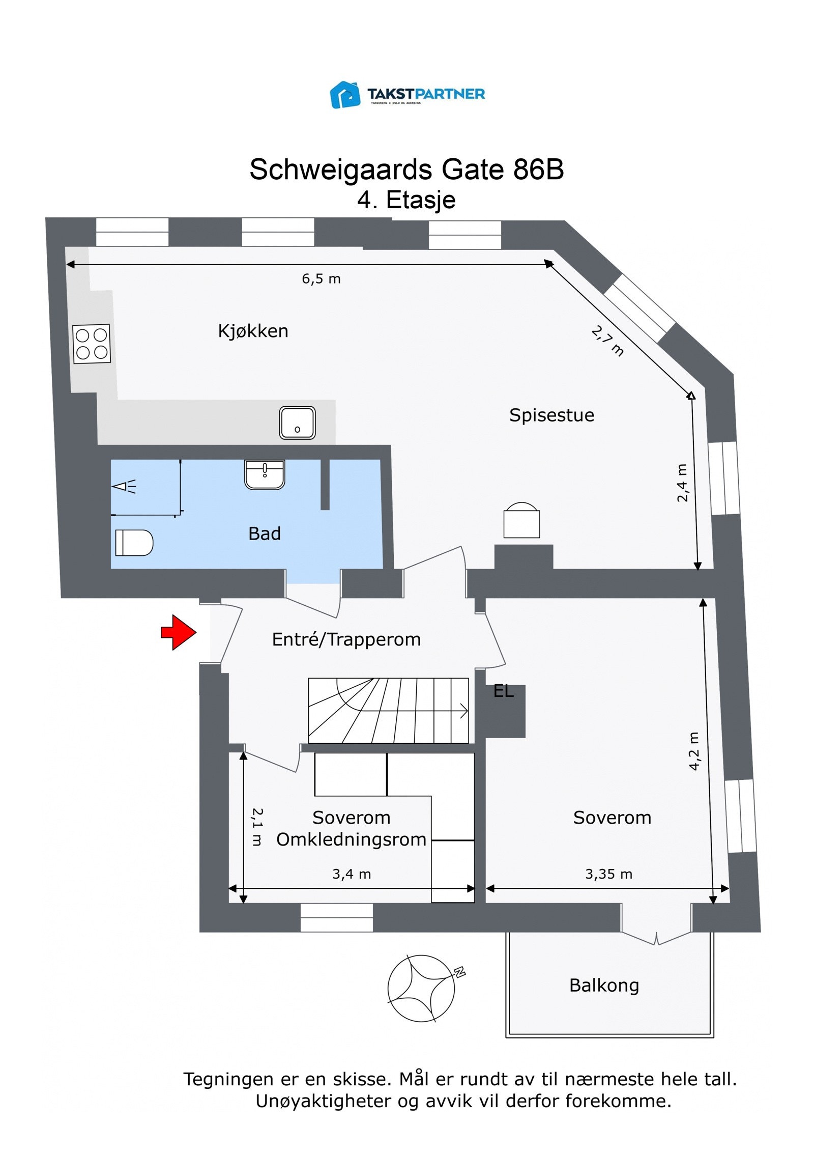 Plantegning - 4. etasje. Galleribilde