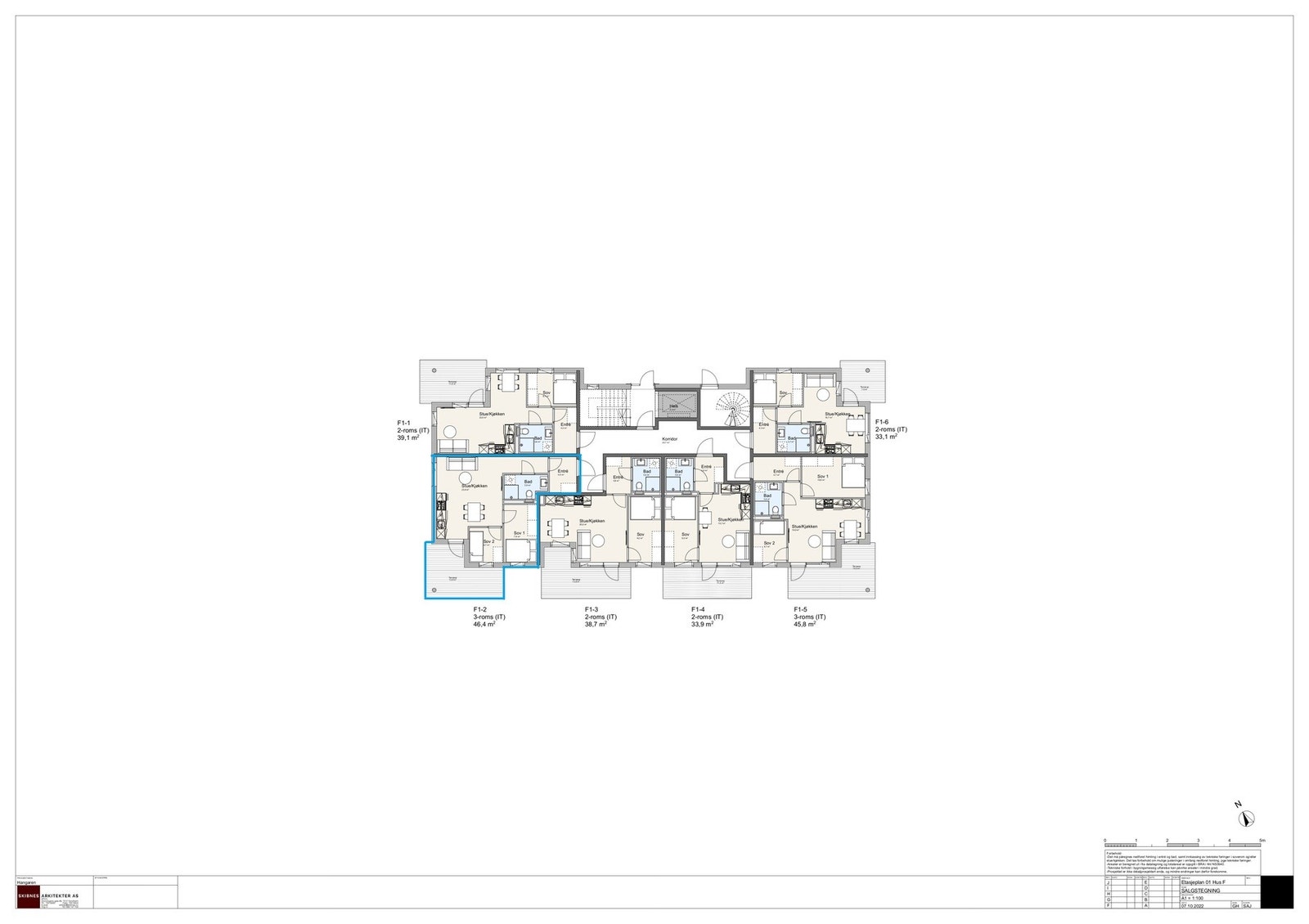 Etasjeplan - 1. etasje - Bygg F. Galleribilde