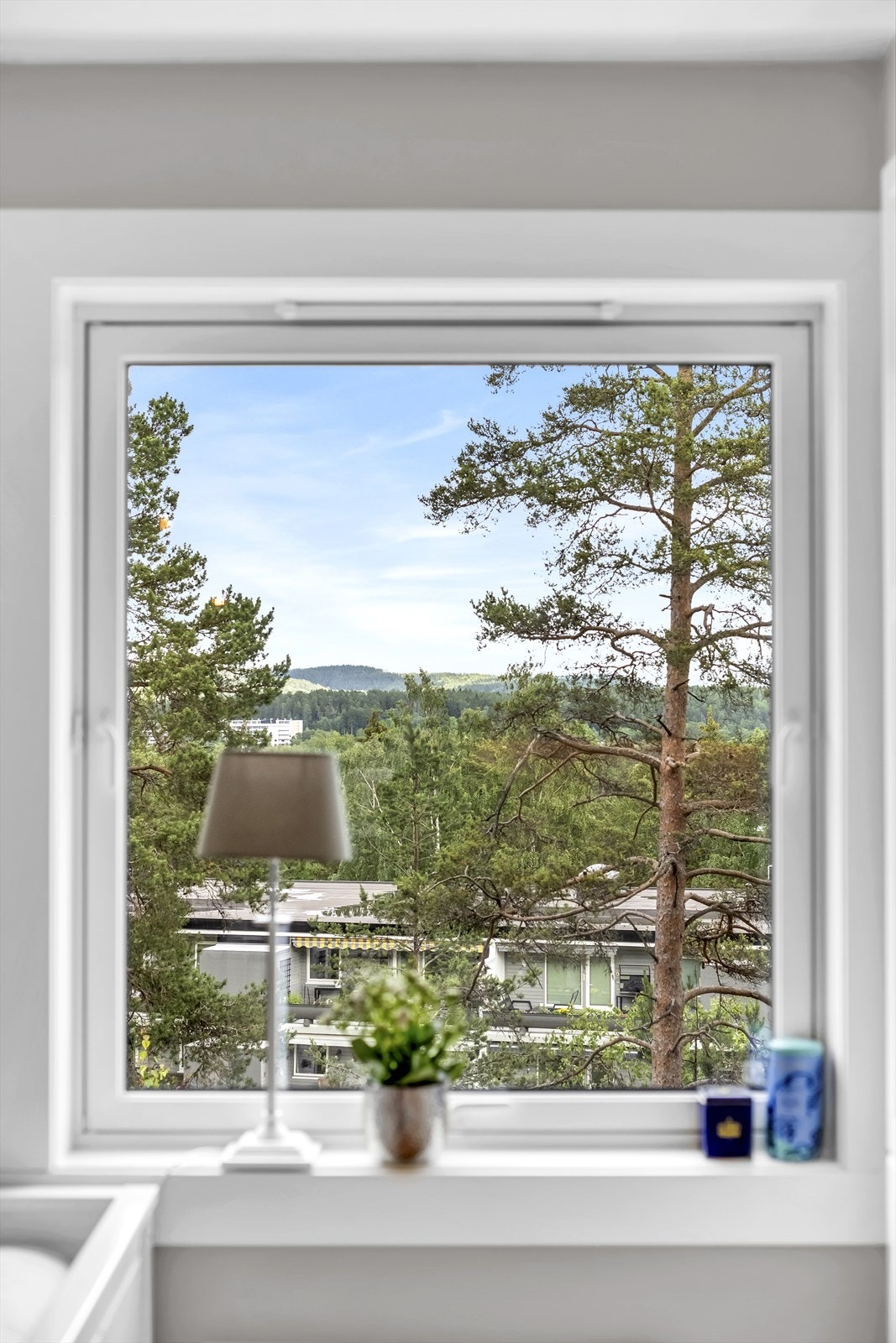 Fint utsyn fra kjøkkenvindu. Galleribilde