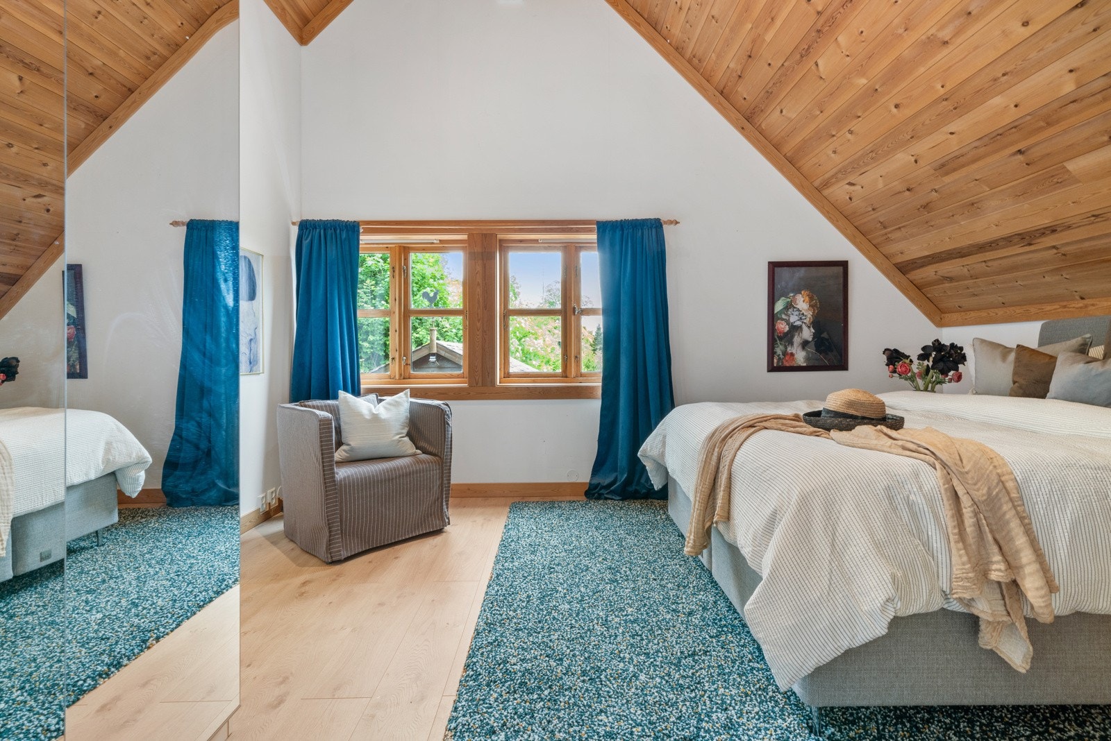 Her kan man enkelt innrede med dobbeltseng, garderobe, sittegruppe osv. Galleribilde