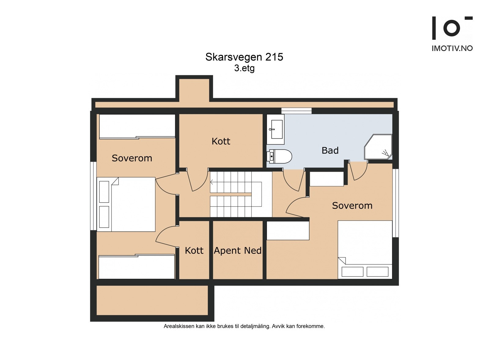 Plantegning 3.etg. - Areal: 16 kvm (BRA-i). Gulvareal (GUA): 20 kvm Galleribilde