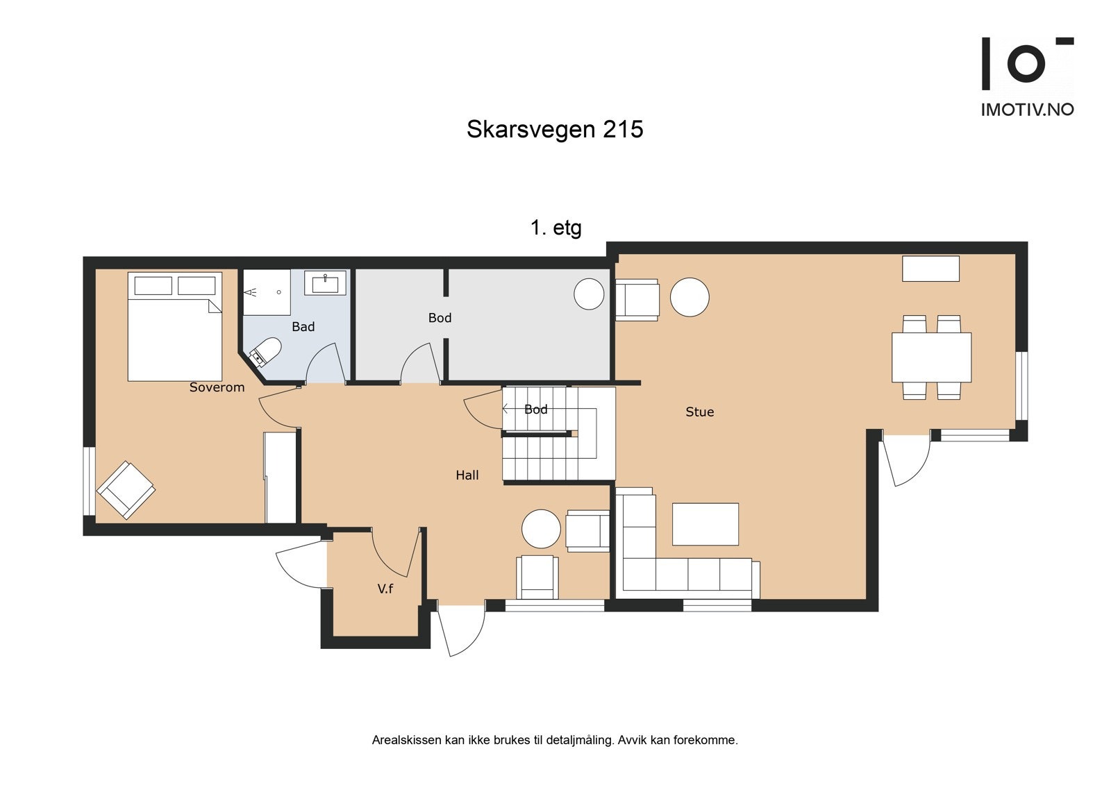 Plantegning 1.etg - Areal: 98 kvm (BRA) Galleribilde