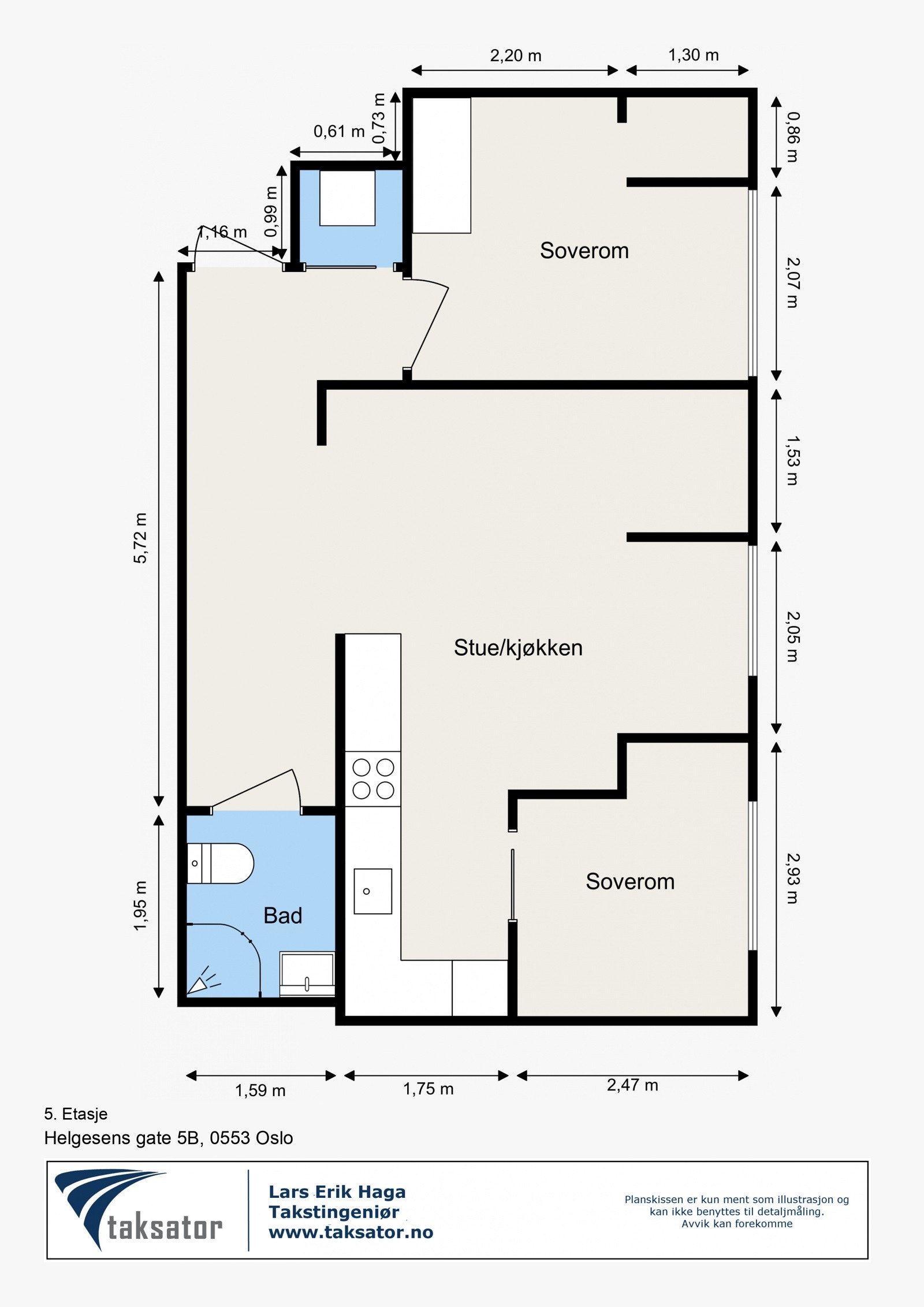 Helgesens gate 5B, 0553 Oslo - 5. Etasje Galleribilde