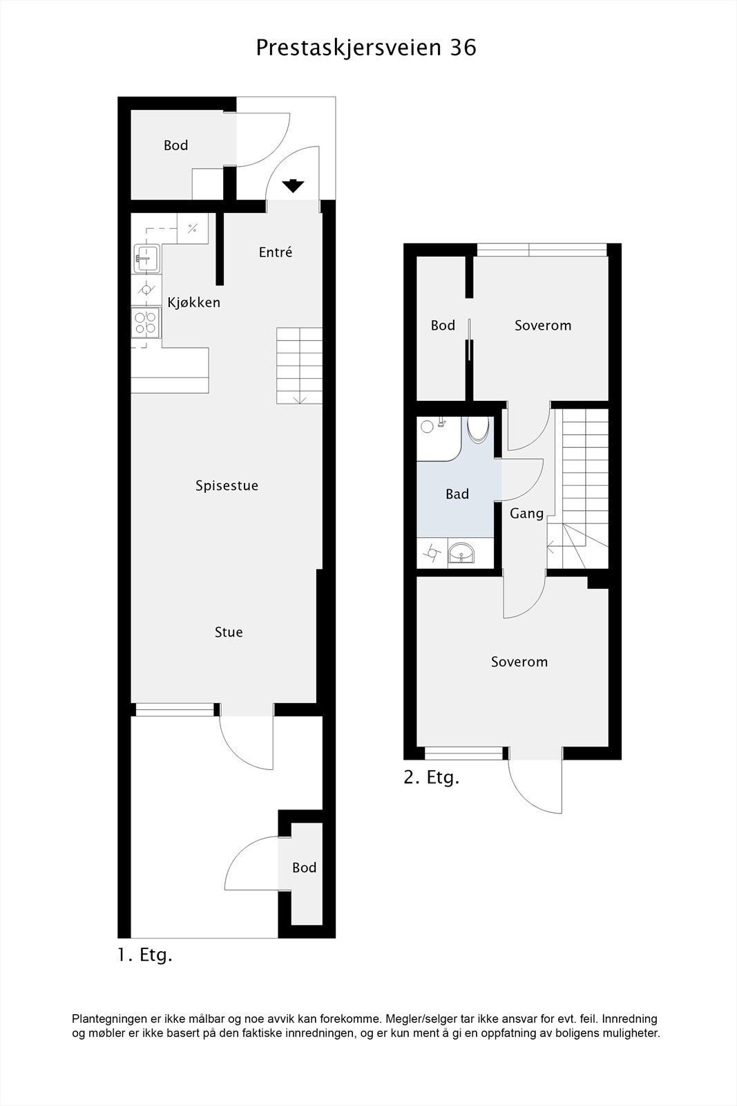 Plantegning begge etasjer. Galleribilde