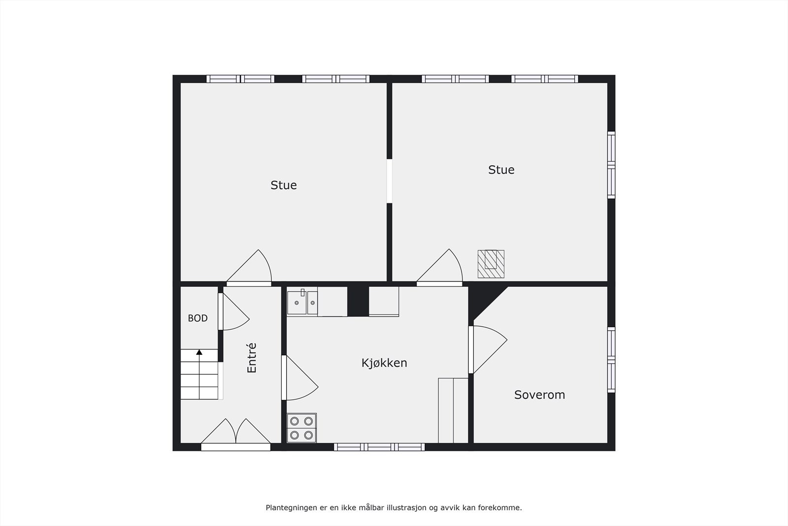 Planløsning 1. etasje Galleribilde