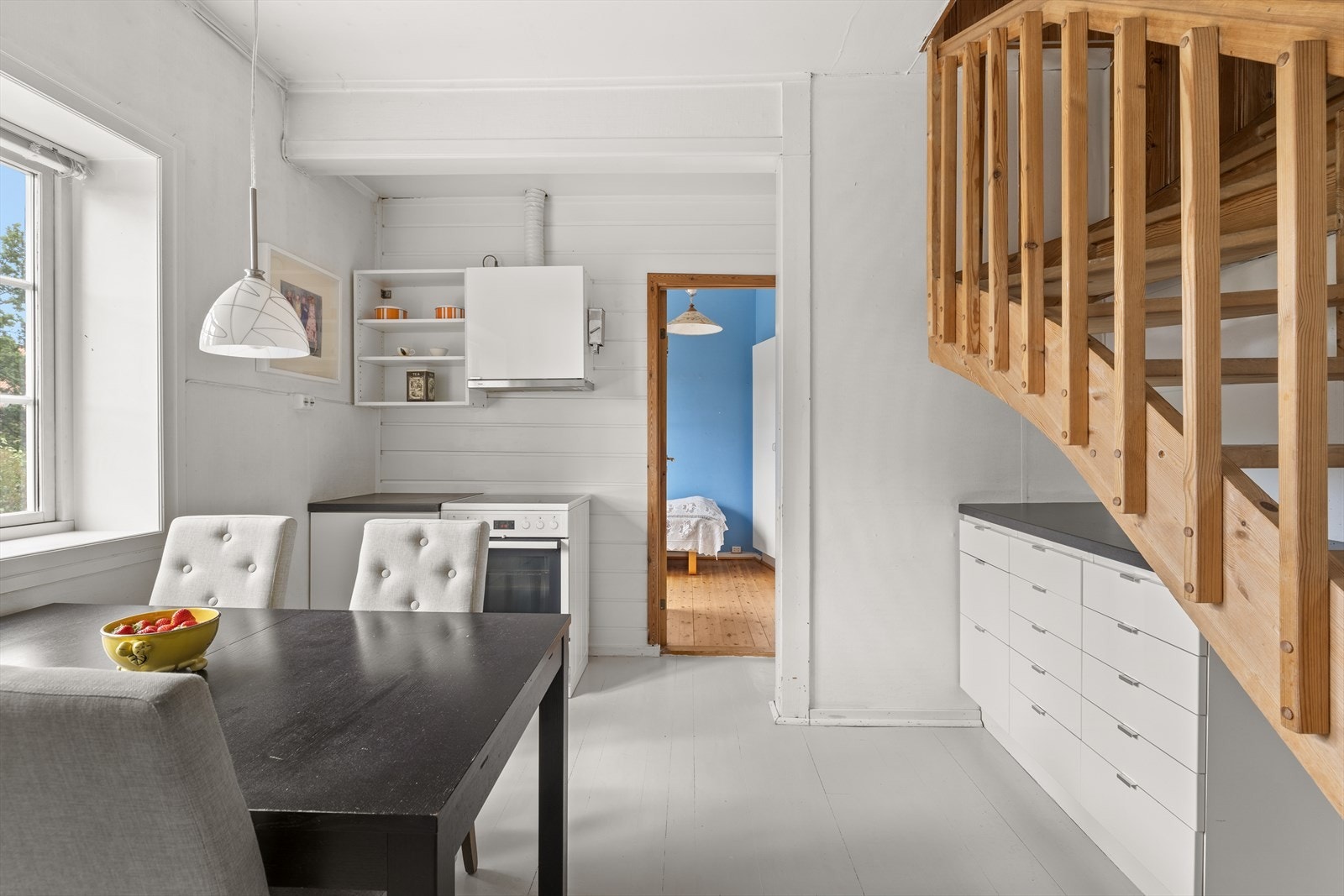 Planløsningen til kjøkkenet kan enkelt endres til en mer praktisk løsning. Galleribilde