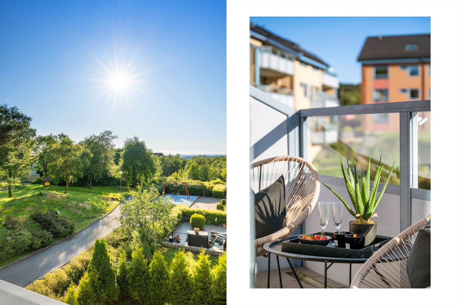 - Balkongen måler 5,2m². Her kan man nyte solen fra tidlig morgen til sent på kveld midtsommers - Galleribilde