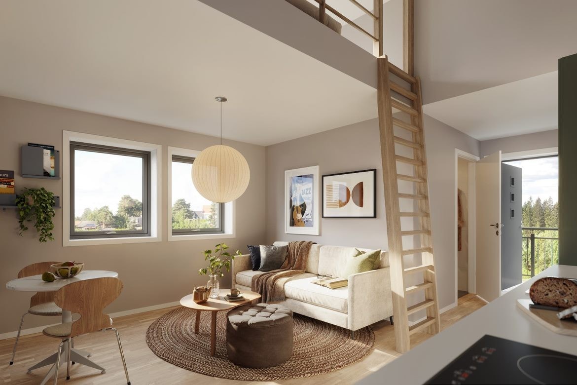 Leiligheten i 2 etg har hems, som kan benyttes til f.eks sovealkove Galleribilde