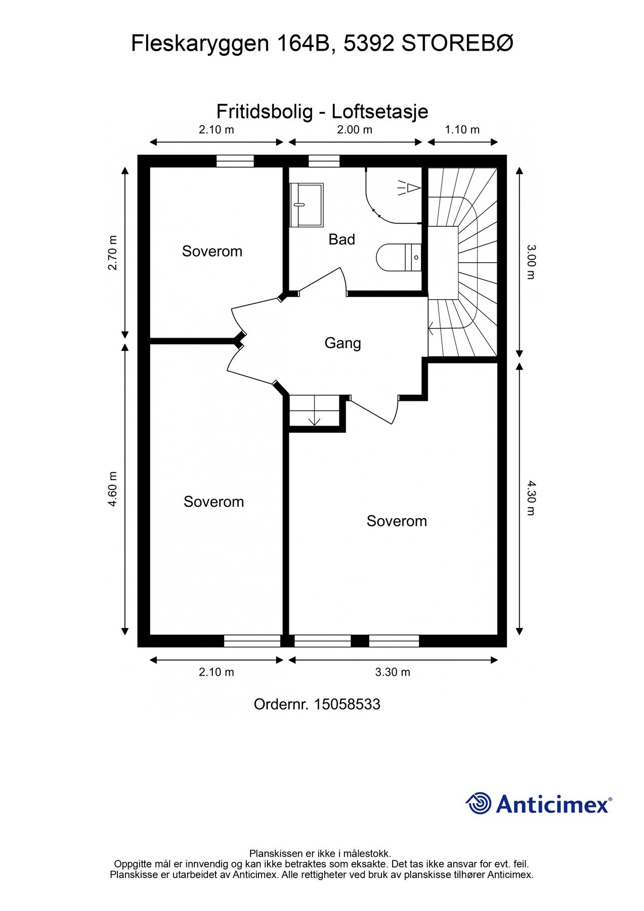 Plantegning loftsetasje Galleribilde