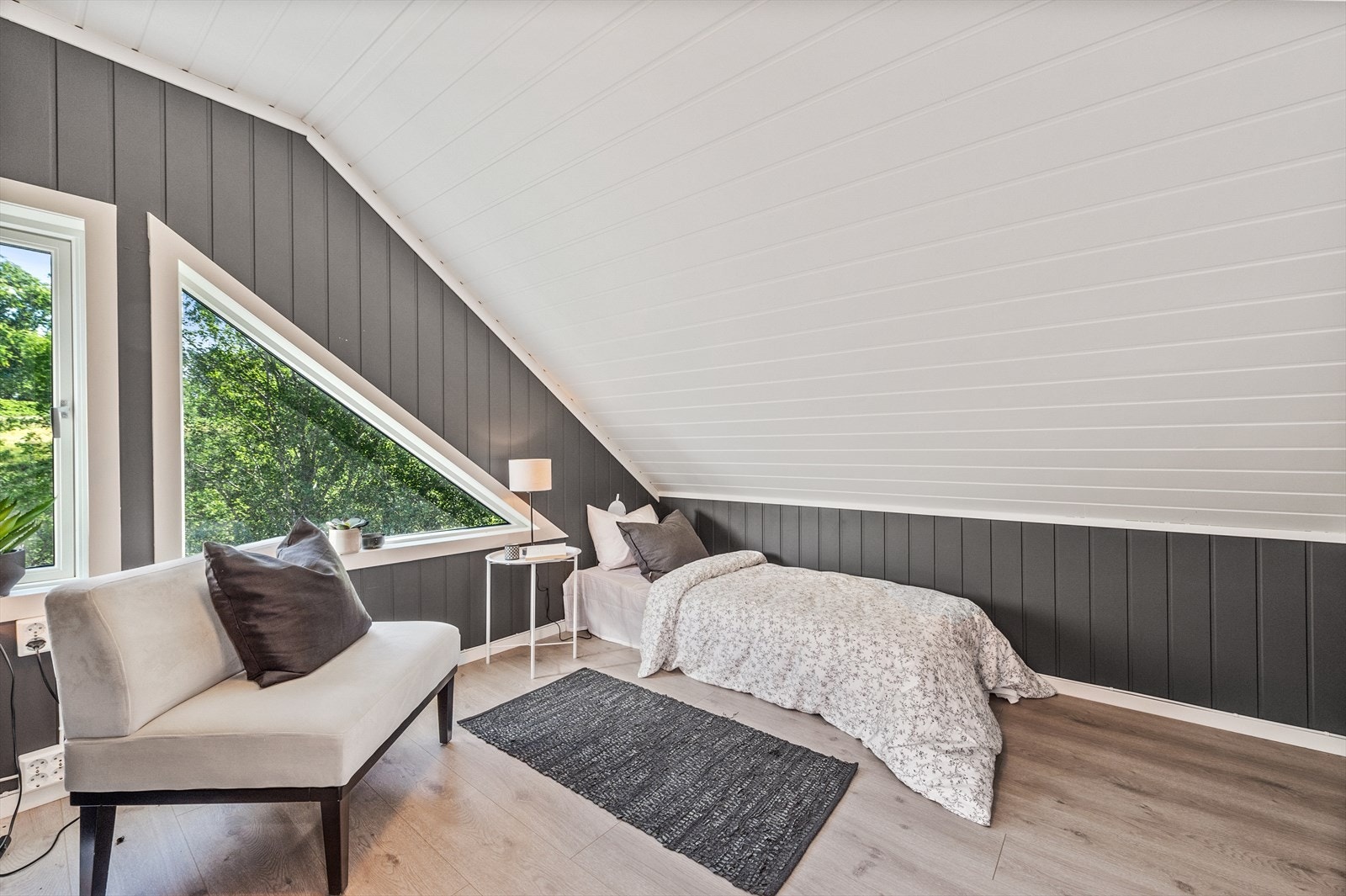 Innredet rom i 3. etasje. Rommet er ikke godkjent til varig opphold. Se punkt ferdigattest. Galleribilde