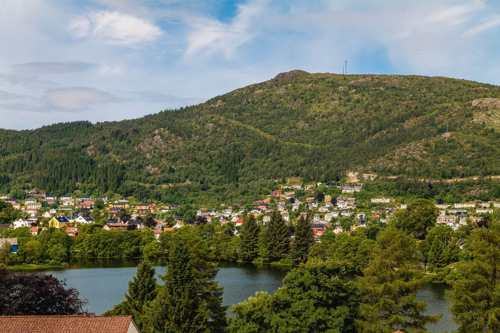 Nydelig utsikt ut mot Tveitevannet og videre til Løvstakken. Galleribilde