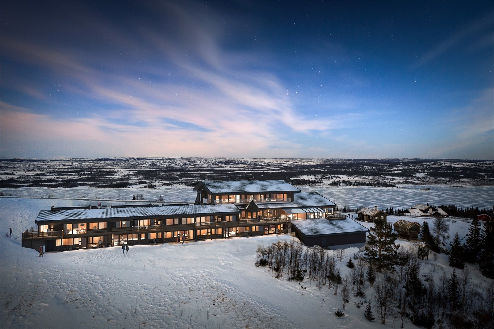 Byggetrinn 3, merket med pil på illustrasjonen - som viser ferdig fasade. Galleribilde