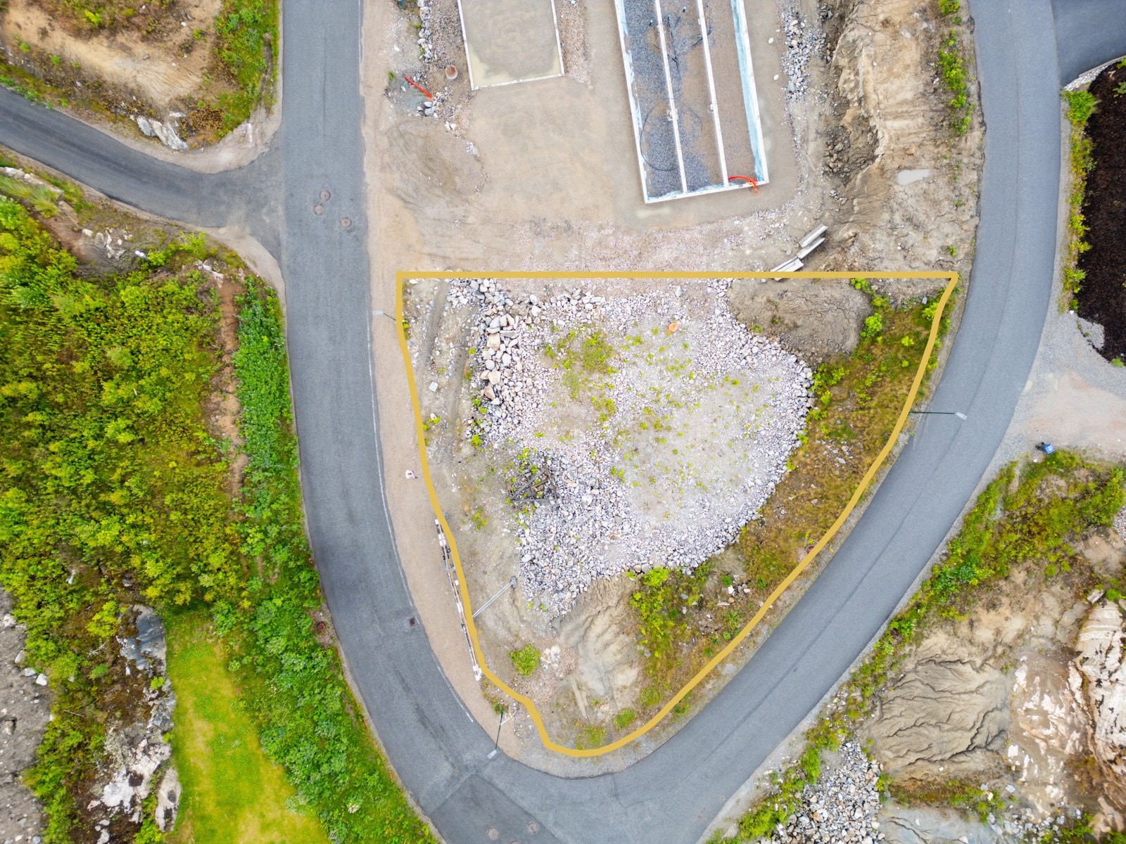 Makreringene av tomten er kun tegnet på for å vise hvilken tomt som selges Galleribilde