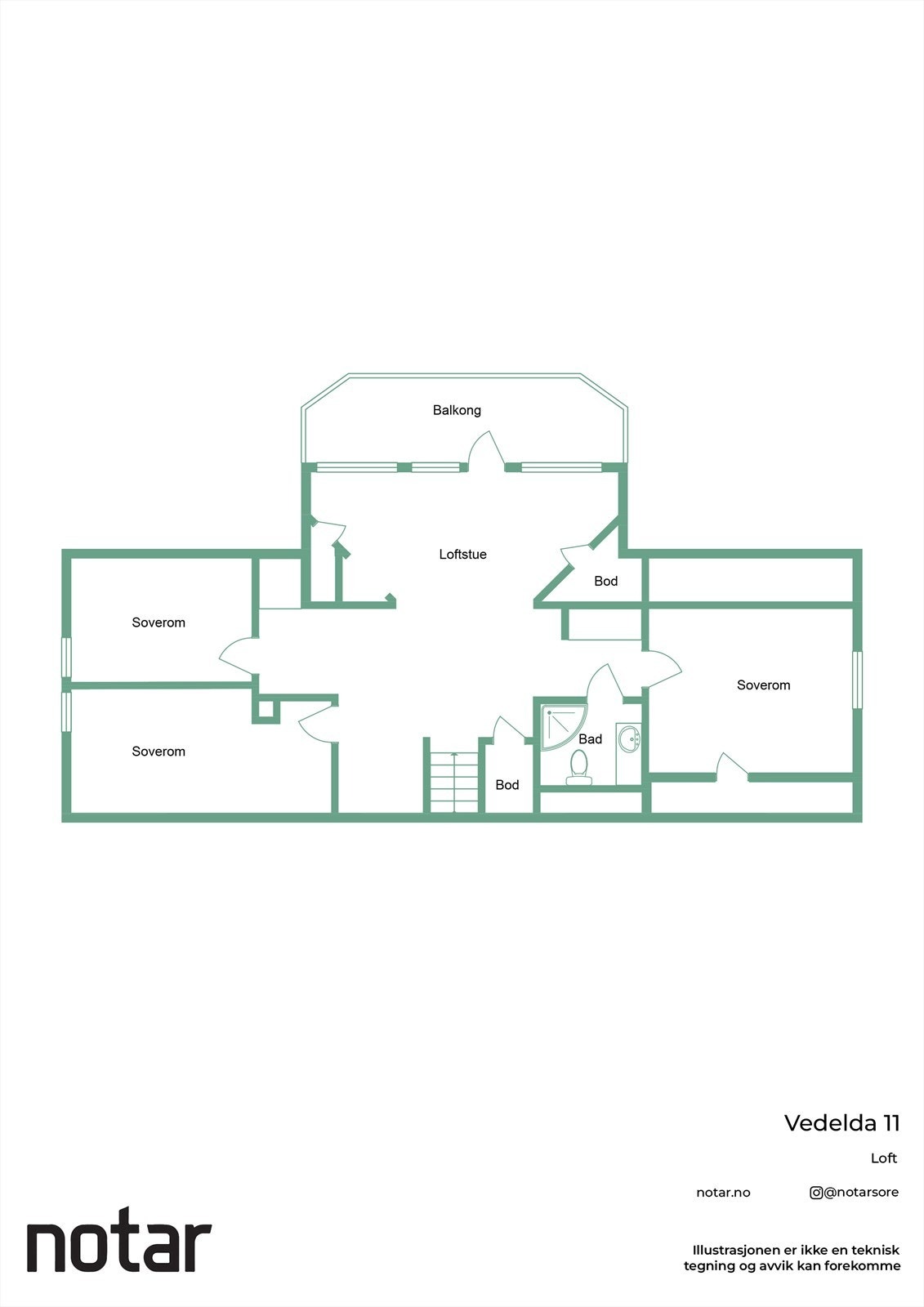 Plantegning loftsetasje Galleribilde