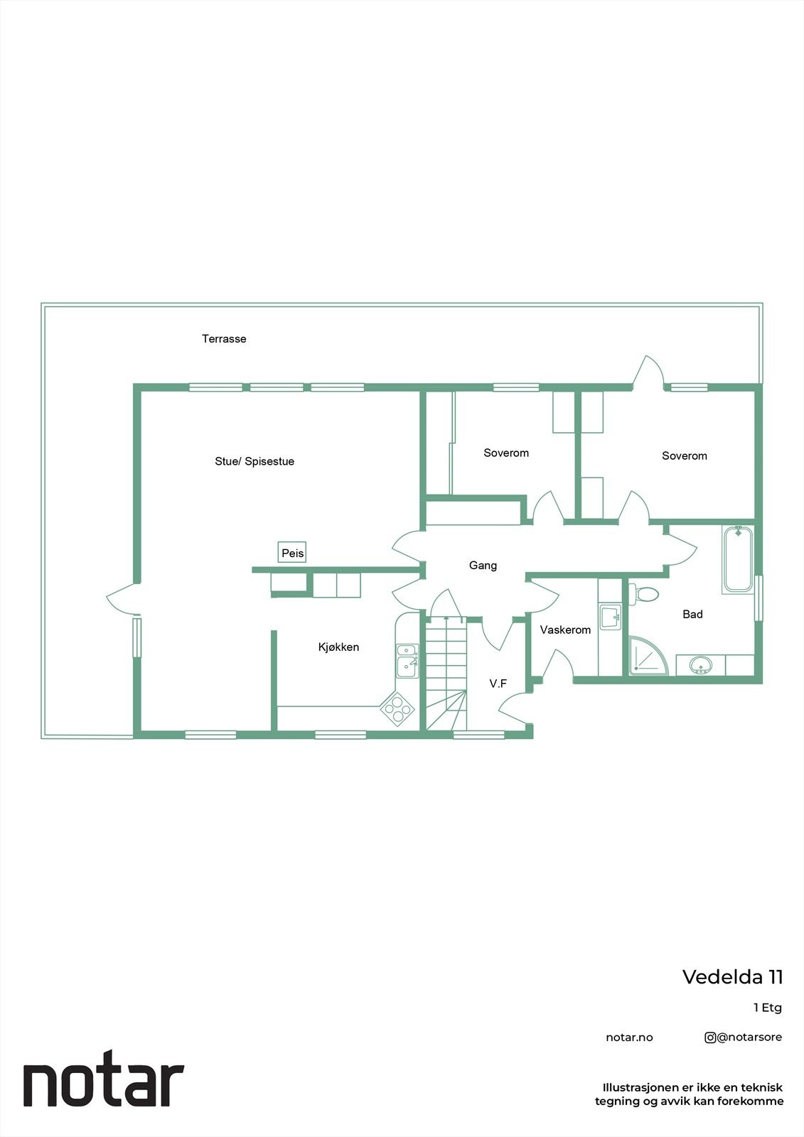 Plantegning hovedetasje Galleribilde